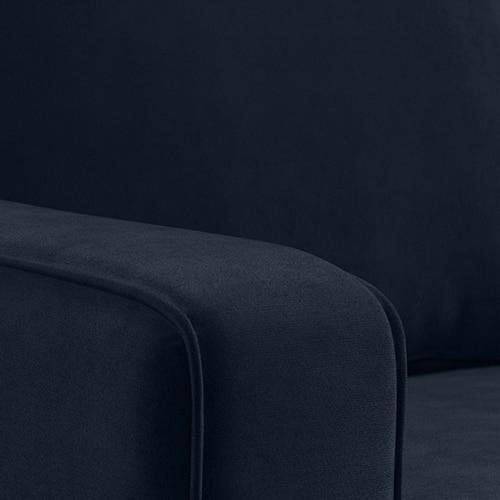 Apollo Sofa (Colour : Sea Port Blue Velvet, Cushion : Soft, Back Type : High Back, Seating Capacity : Left Aligned 2 Seater + Left Aligned Chaise)