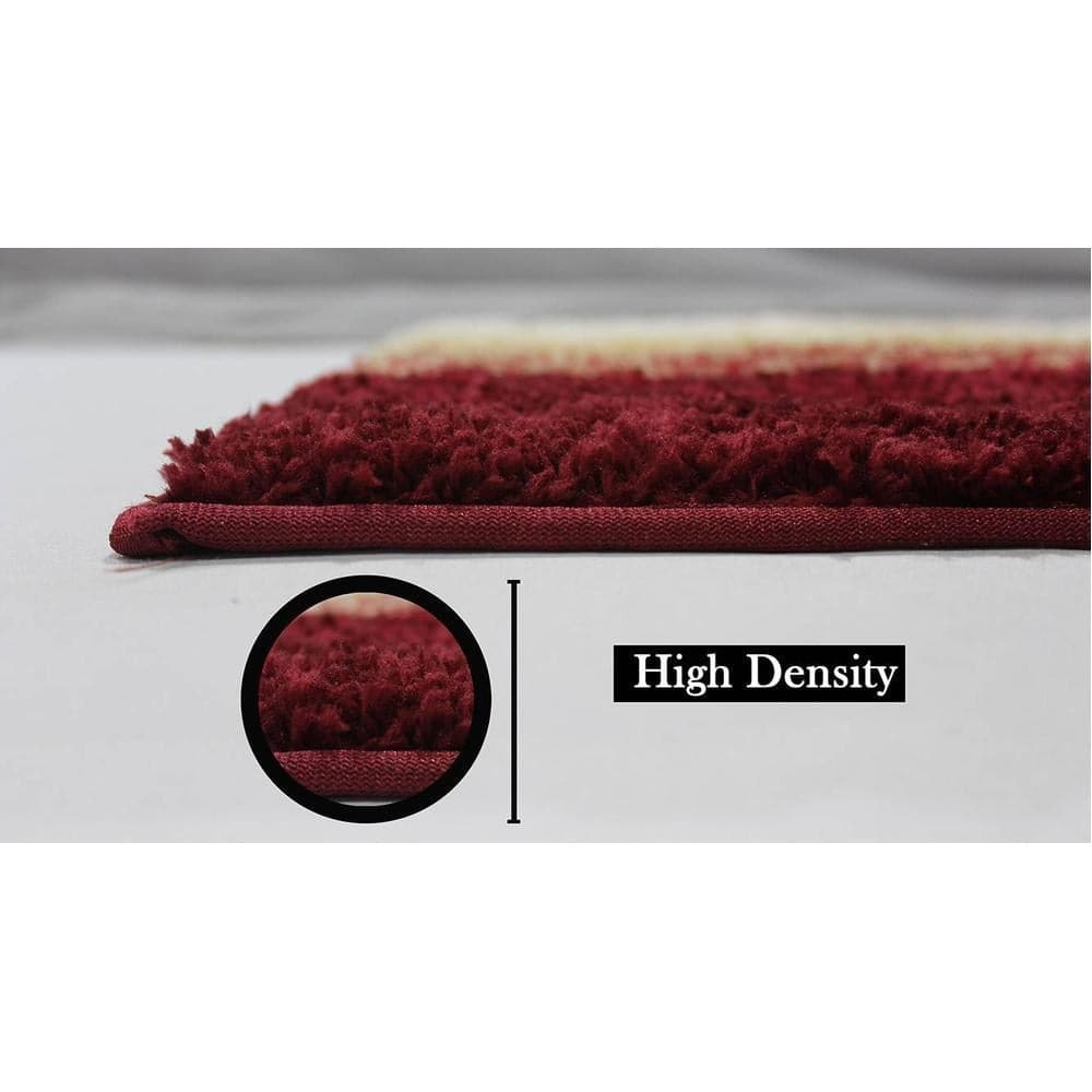 Lexi Maroon Solid Natural Fiber 24x16 inches Anti-Skid Bath Mat