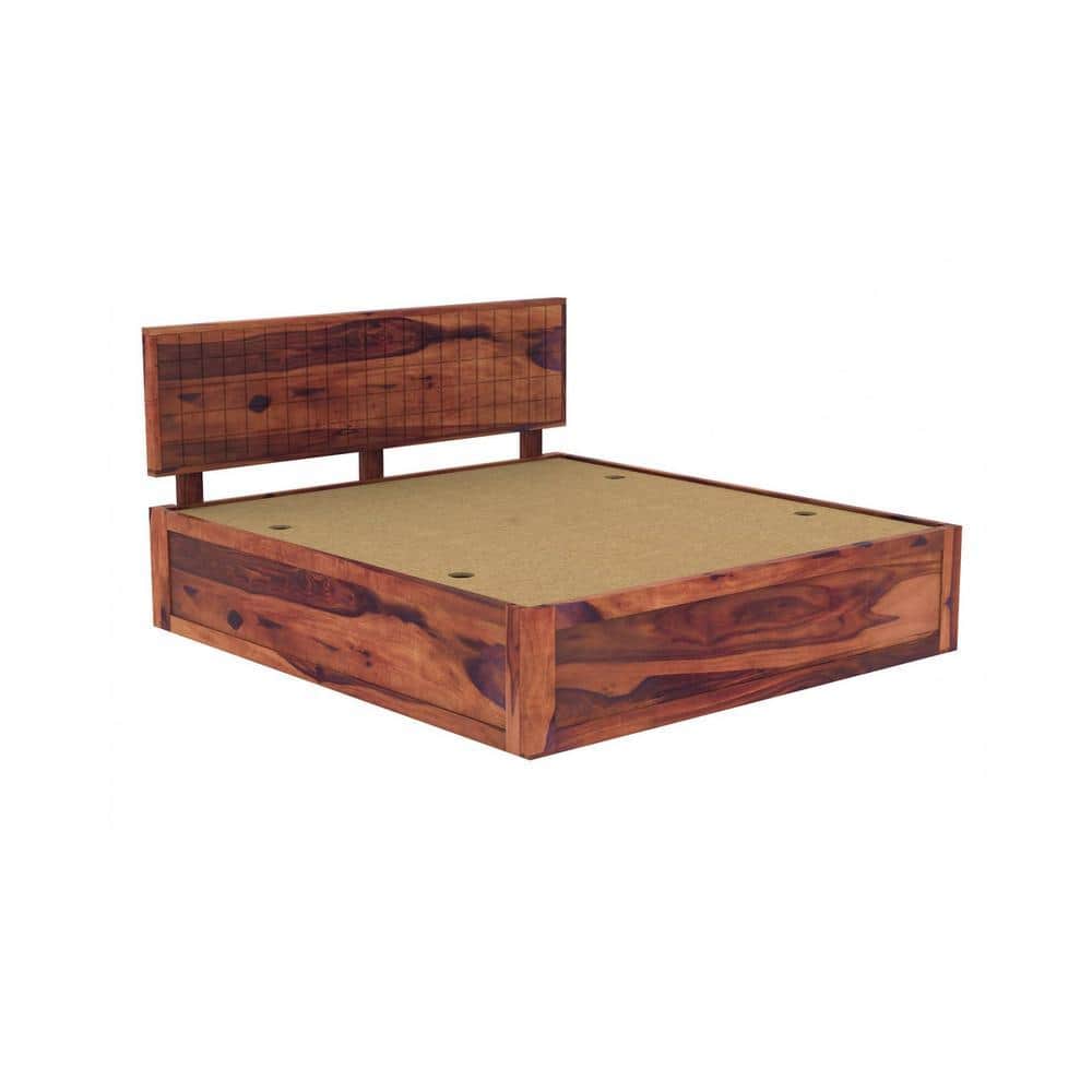 Esra Sheesham Wood Queen Size Bed Box Storage Provincial Teak Finish (60 x 78 inches)