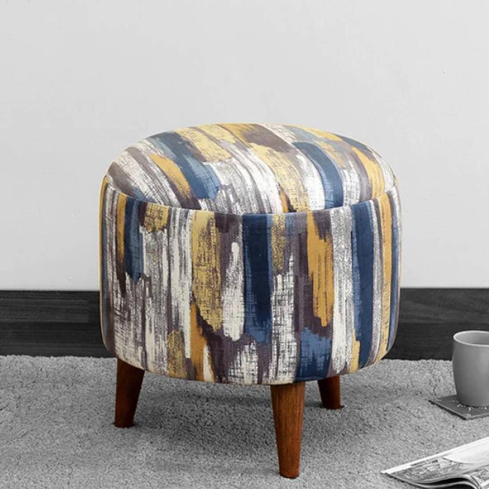Asher Solid Wood  Ottomon in  Multicolor Colour