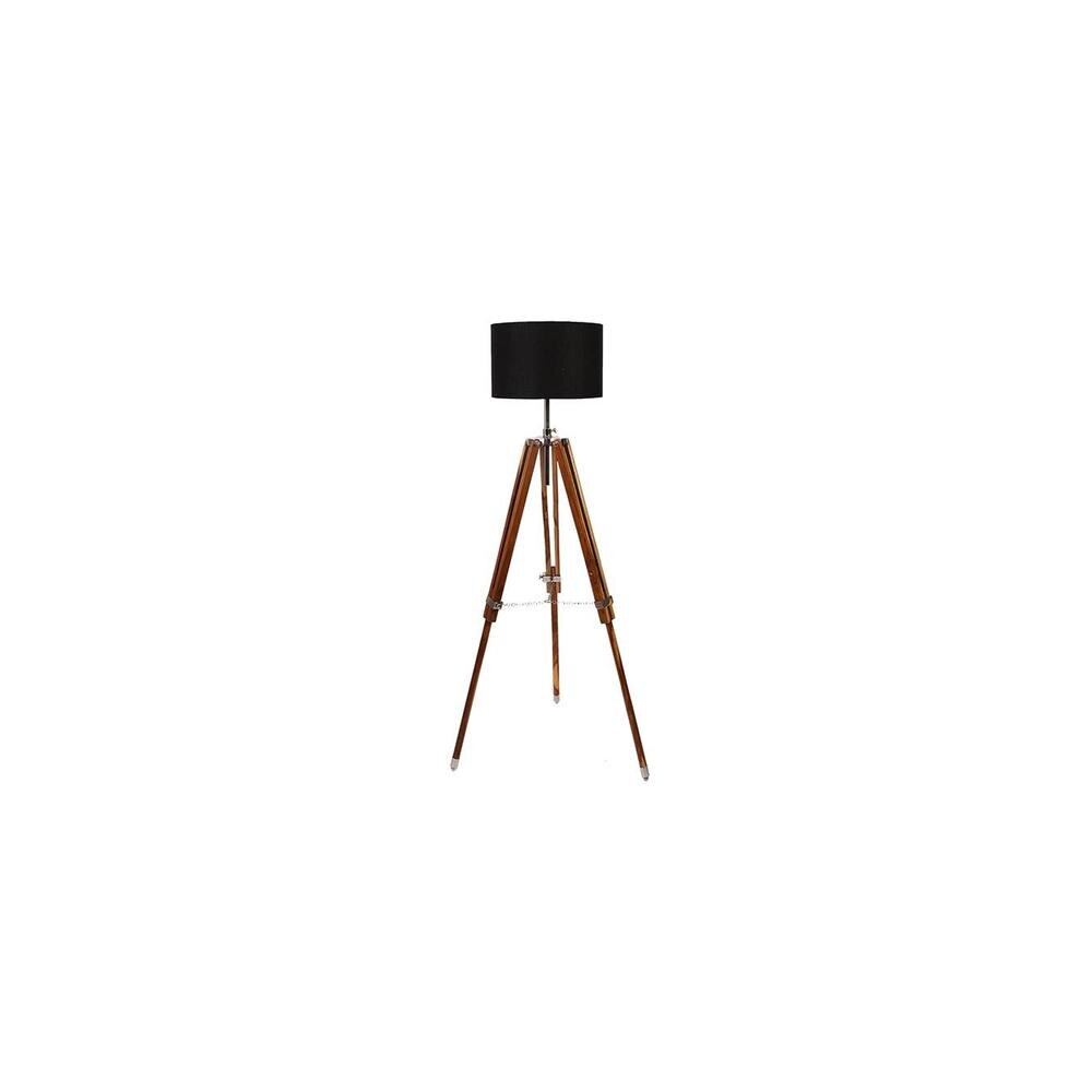 Azai Black Cotton Shade Floor Lamp