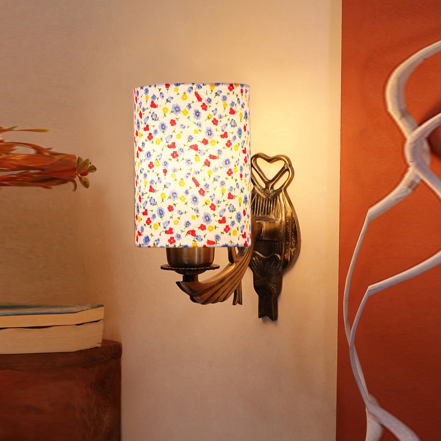 Devansh Metal Electric Wall Light in Antique Gold Colour with Multi Shade Count of 1 Light - Devansh