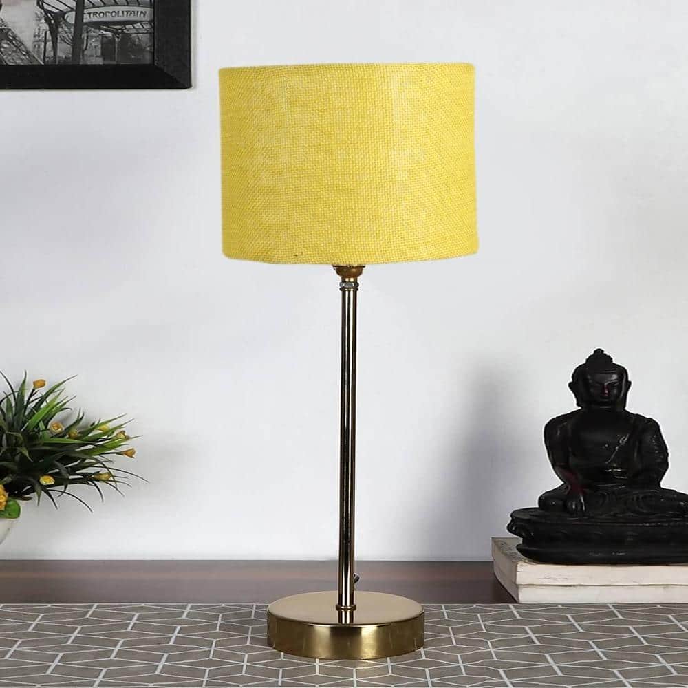Yellow Jute with Metal Gold Table Lamp