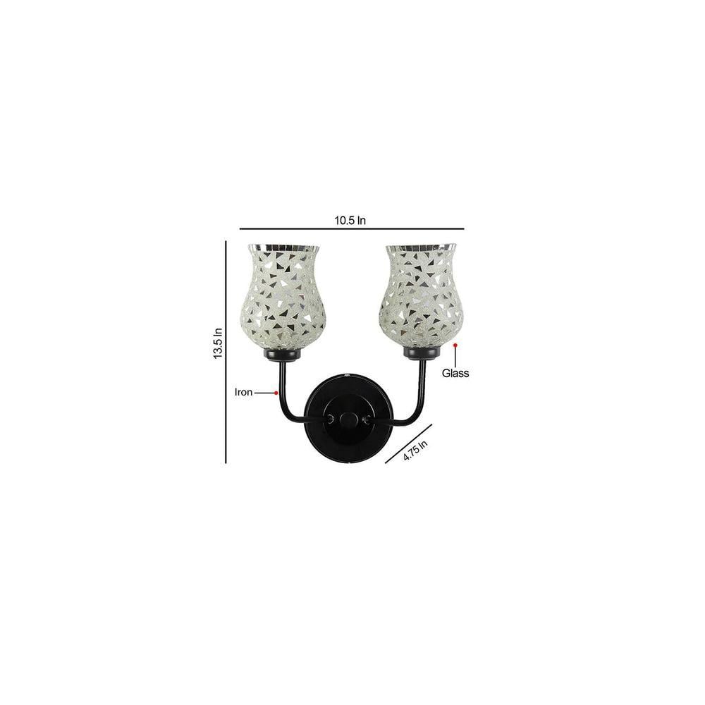 Winston Dual Multicolor Mosaic Glass Wall Mounted Lamp with Iron Base