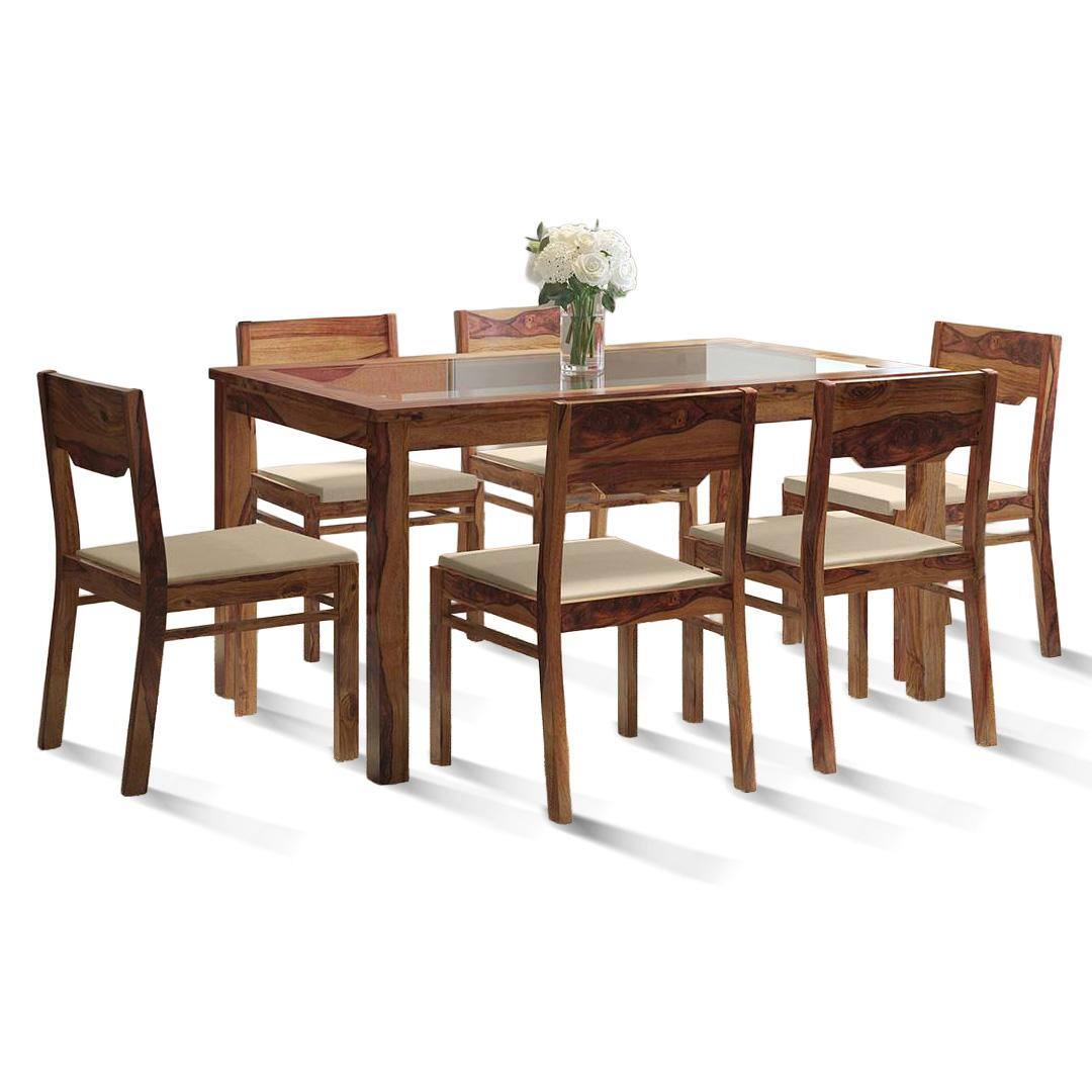 Floyd 6 Seater Dining Table Glass Top With Set Of 6 Kerry Dining Chairs