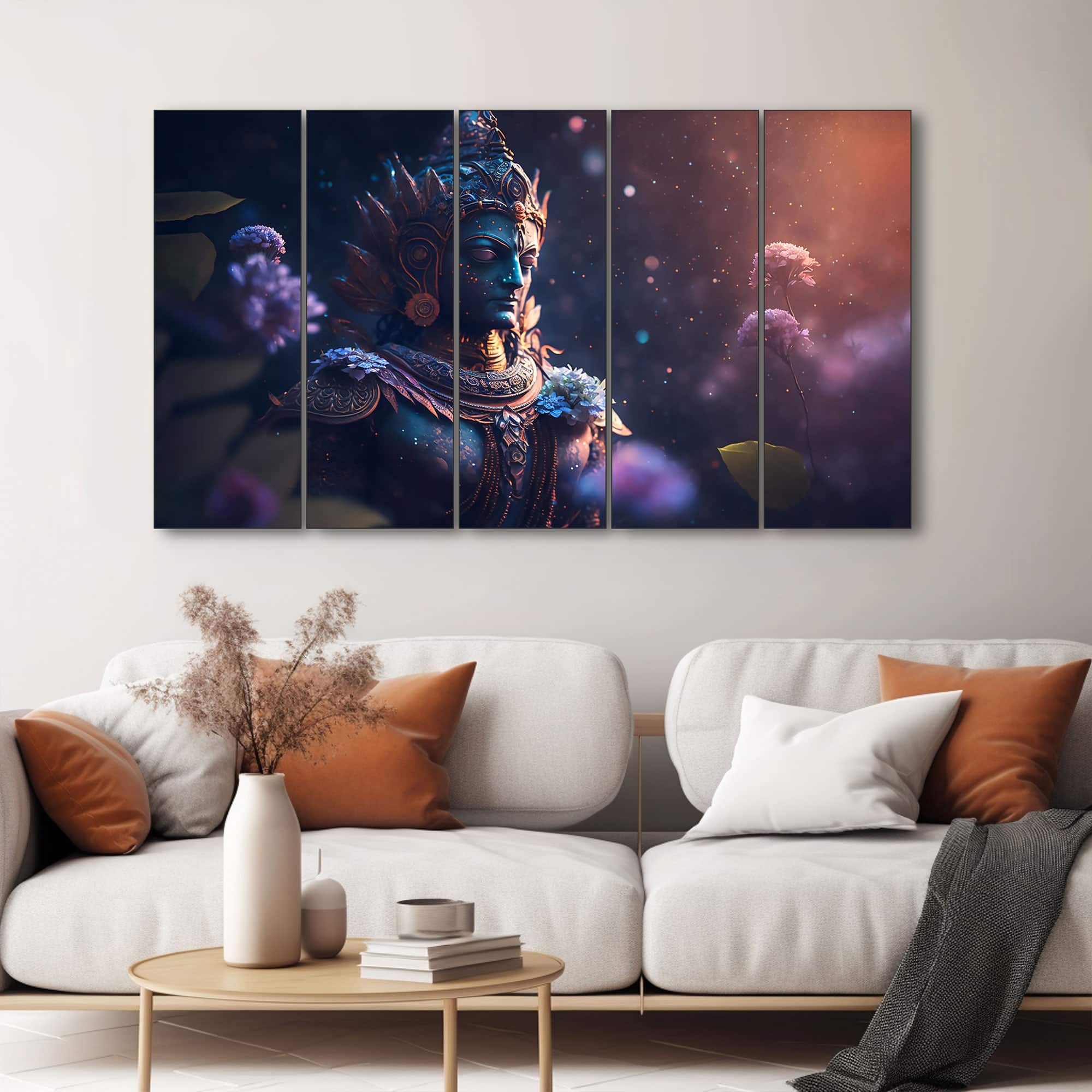 The Castle Decor Lord Shiva Wall Painting Wooden Framed 27x48 Inch (Style 14) - The Castle Decor