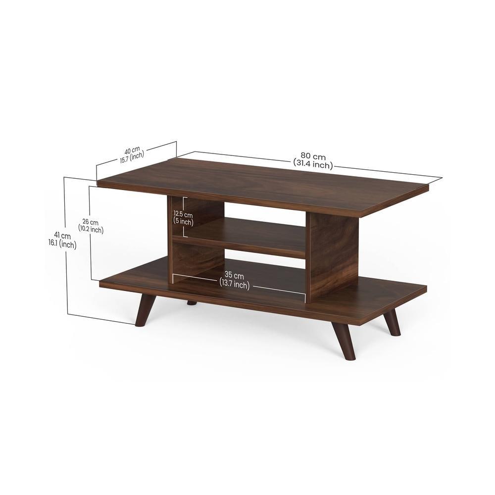 Anatdol Standard Engineered Wood Coffee Center Sofa Tea/Teapoy Console Table For Sofa Set Living Room Home Hall (Brown Maple)