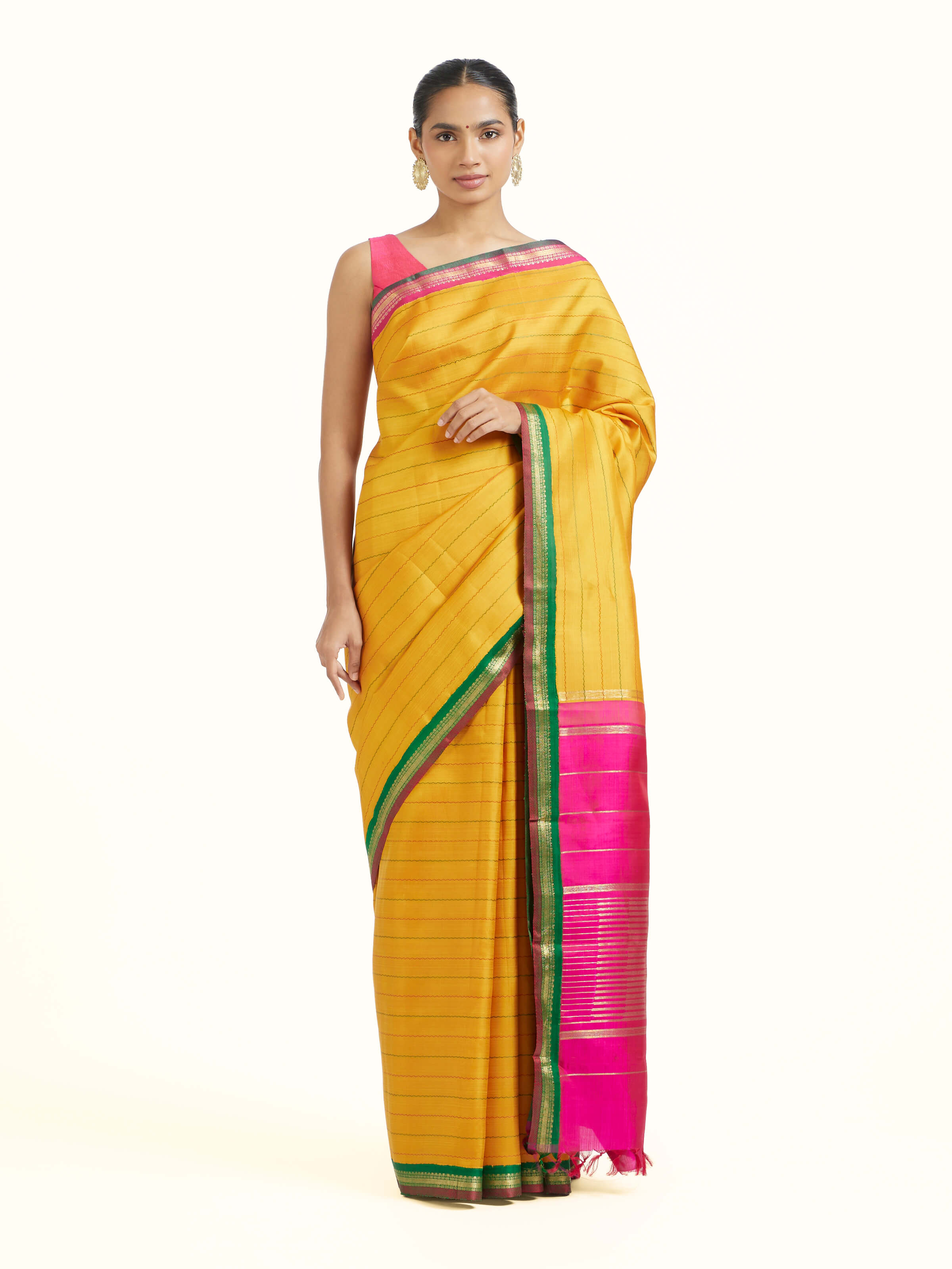 Yellow Silk Kancheepuram Saree