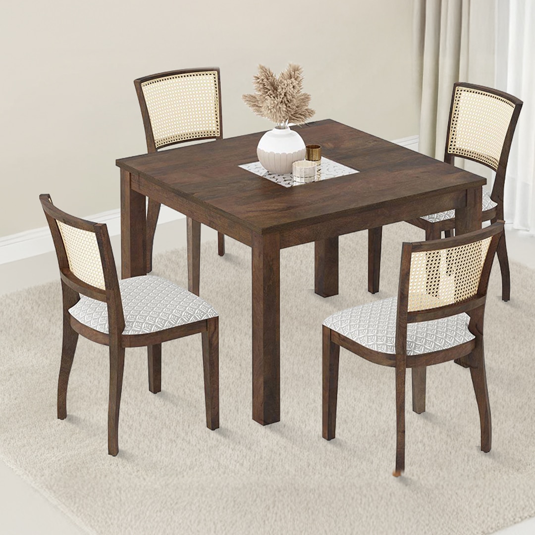 Atlas Solid Wood 6 Seater Compact Dining Table with Atlas Dining chair