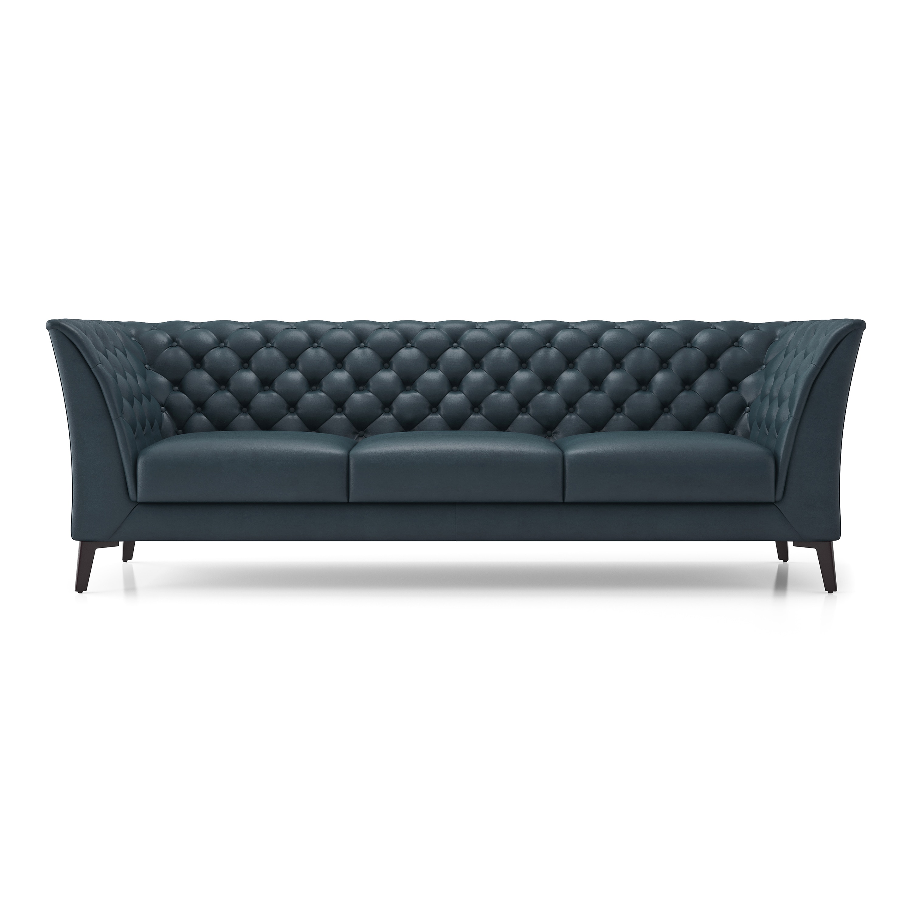 Weston 3 Seater Luxury Italian Leather Sofa In Aegean Sea