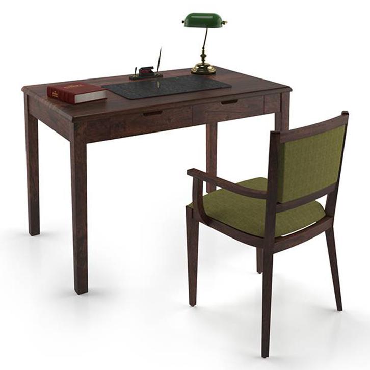 Angelou Solid Wood Study Table in Walnut Finish