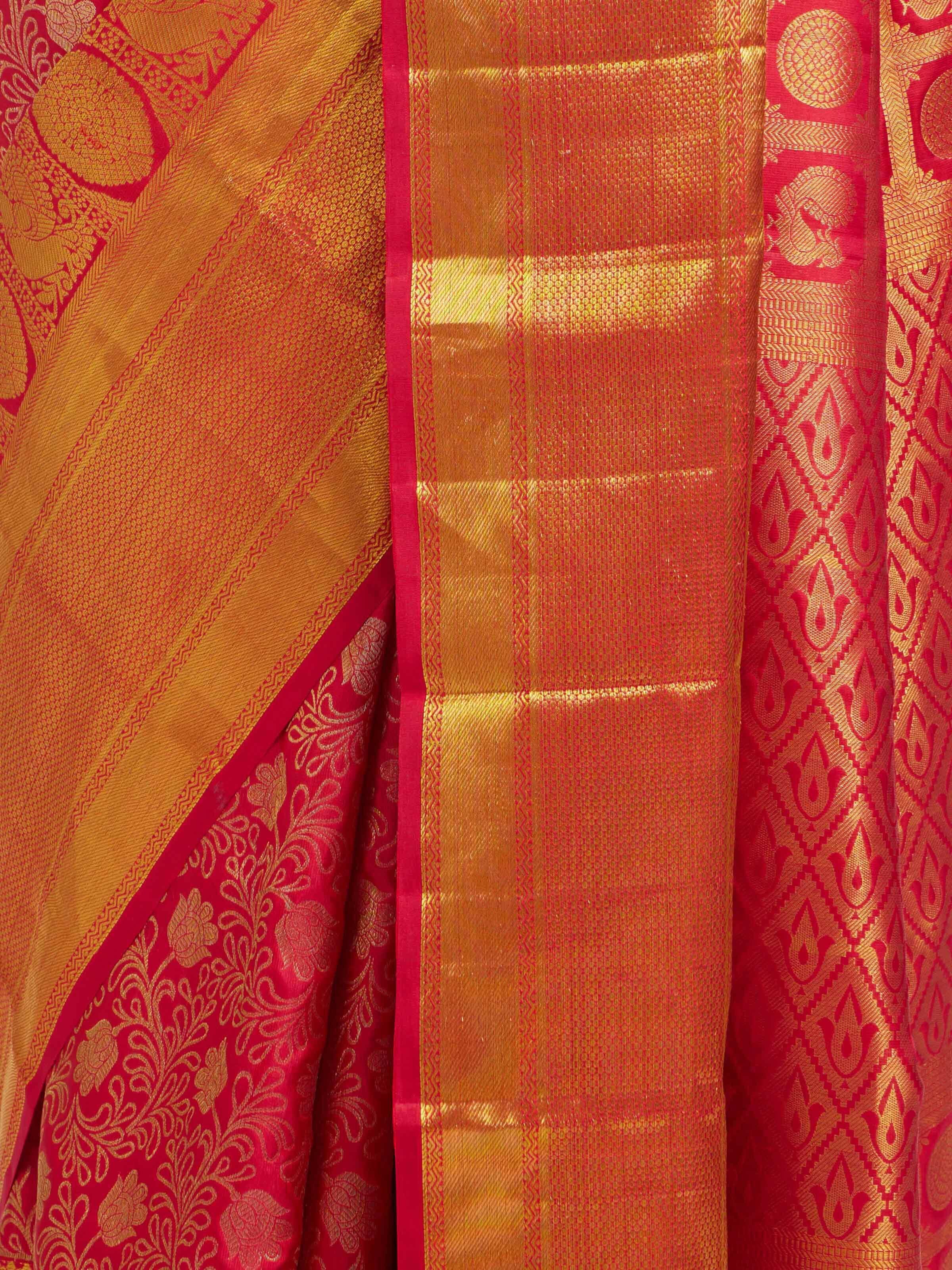 Red Silk Handloom Zari Saree