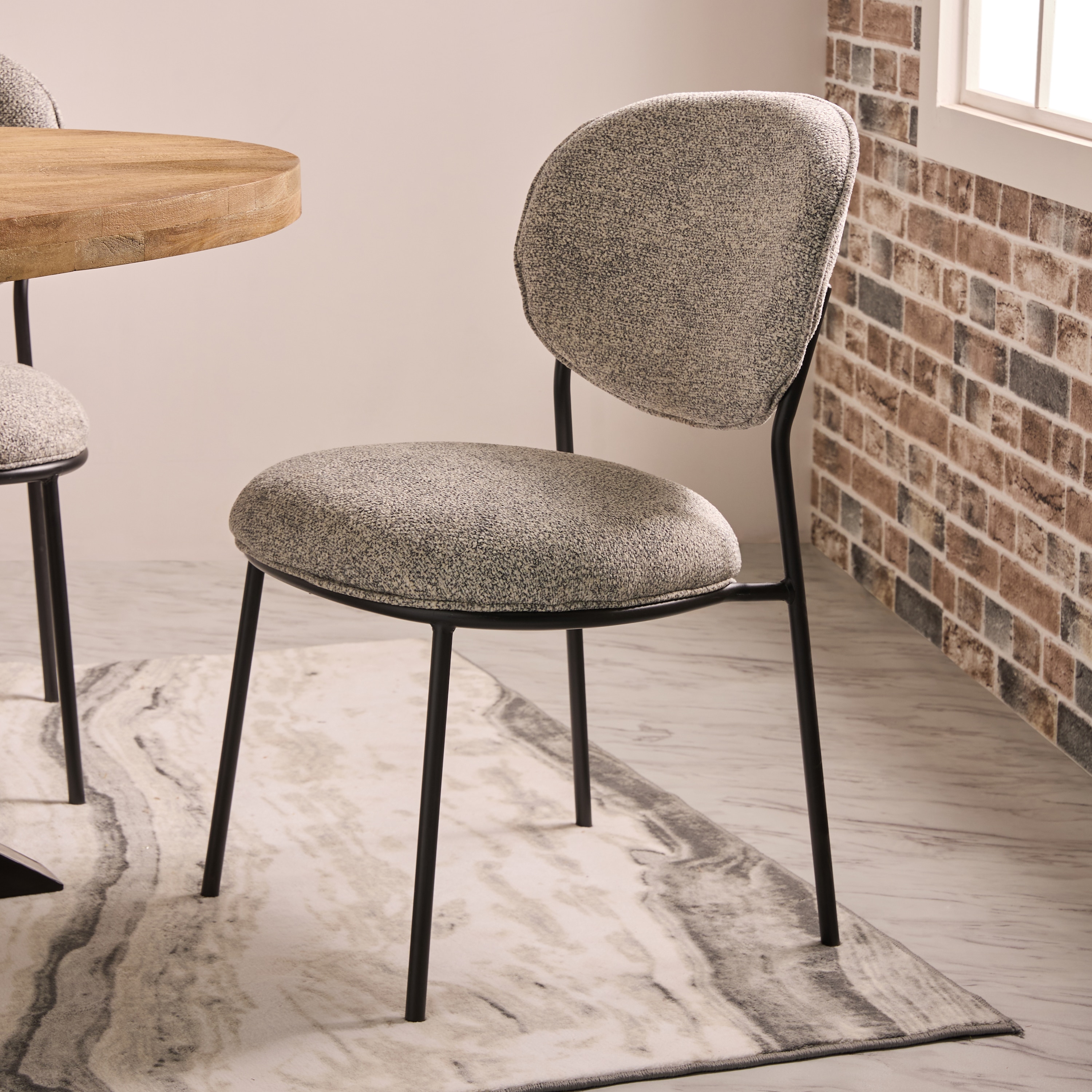 Zyntriq Fabric Dining Chair in Beige Colour - Living Shape