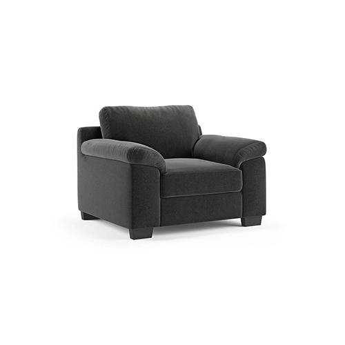 Esquel Premium 1 Seater Fabric Sofa in Pebble Grey Colour