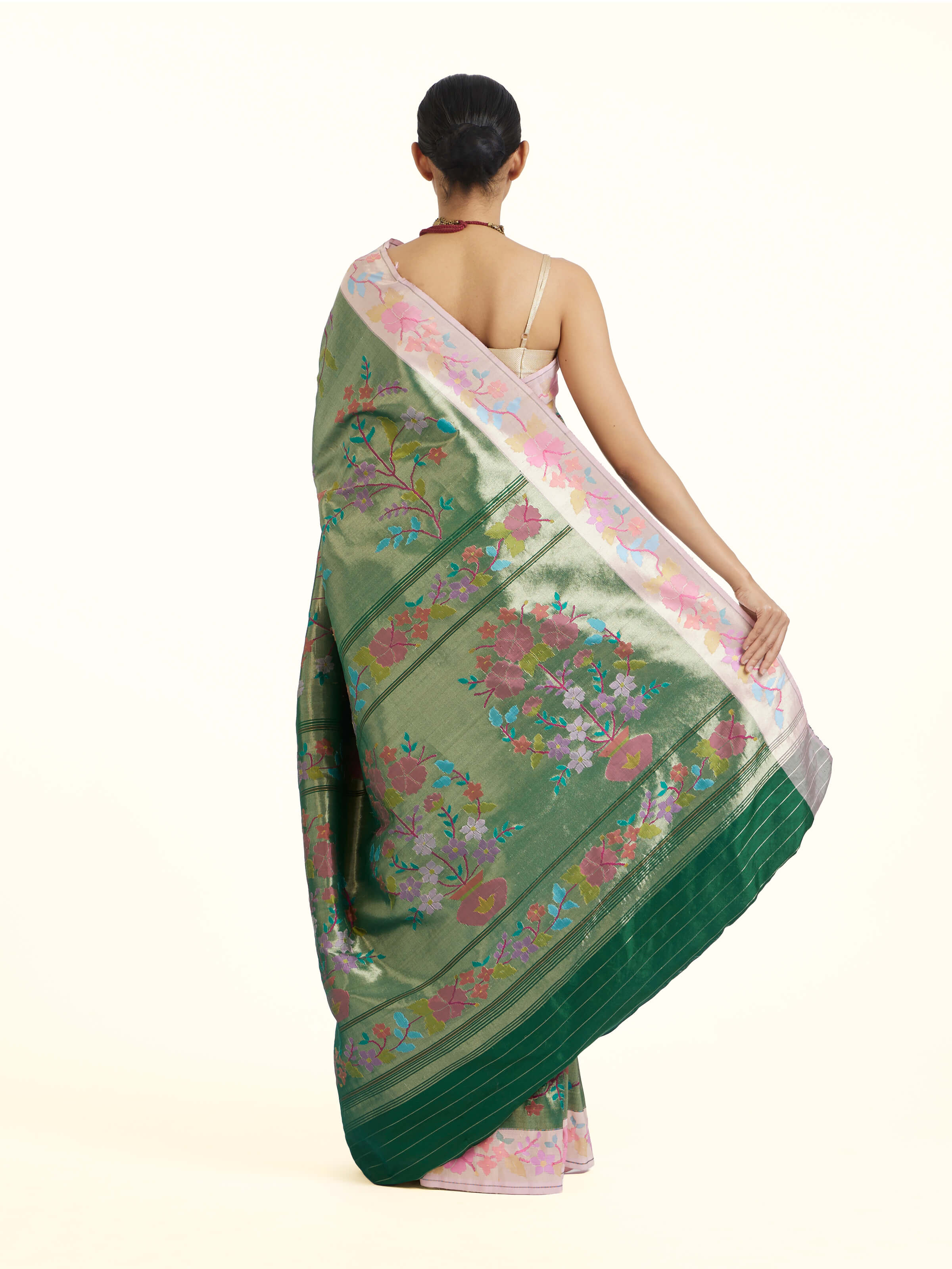 Green Mulberry Silk Paithani Handloom Saree