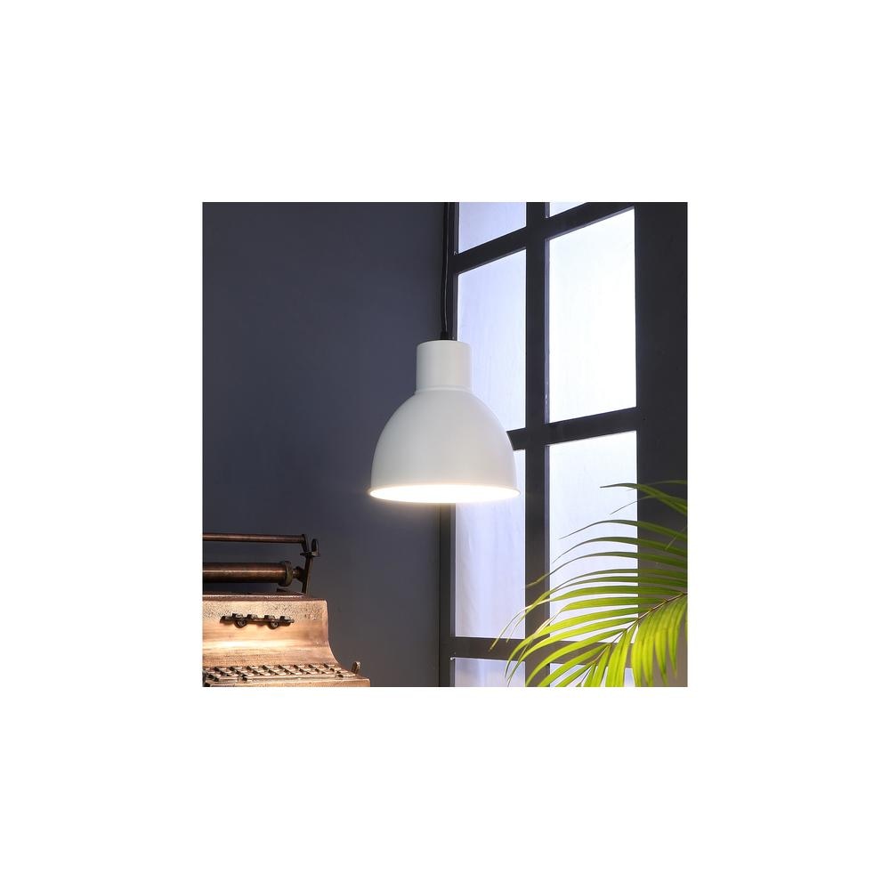 Opi Minimal Pastel White Metal Single Hanging Light