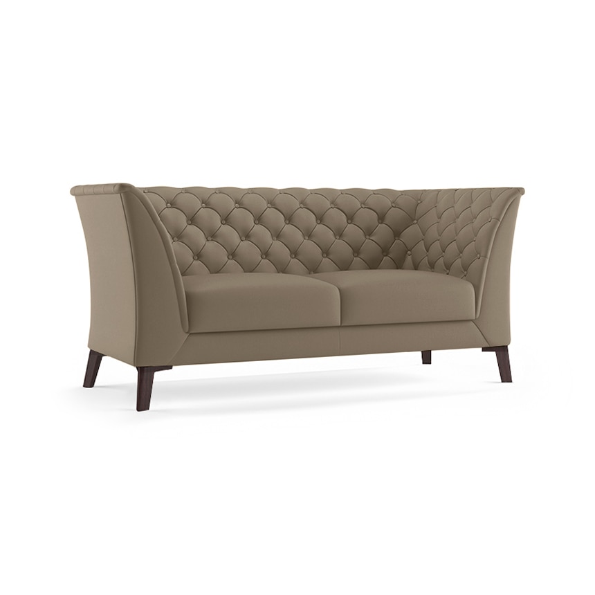 Weston 2 Seater Half Leather Sofa (Cappuccino)