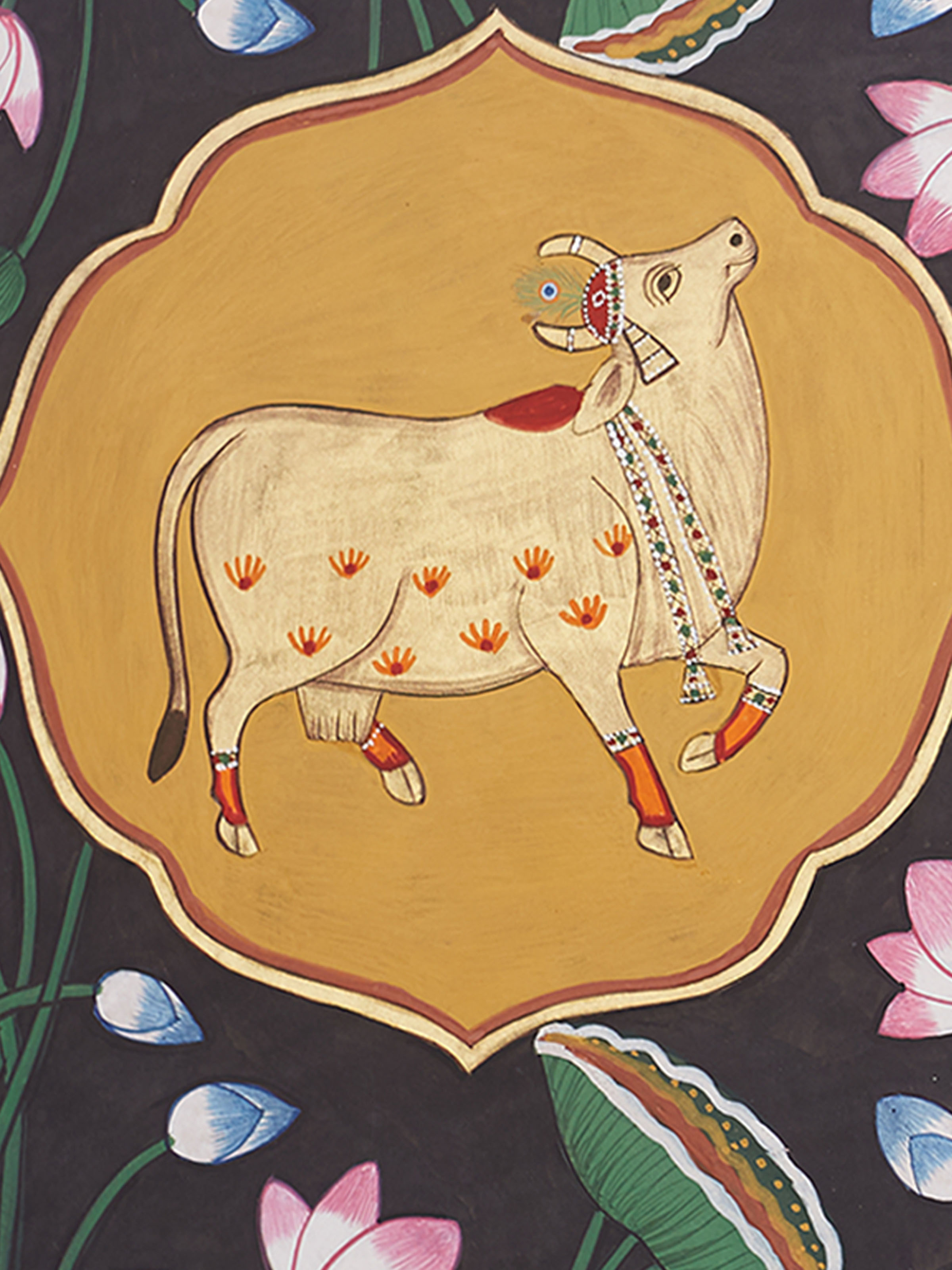 Cow Kamal Talai Pichwai Painting