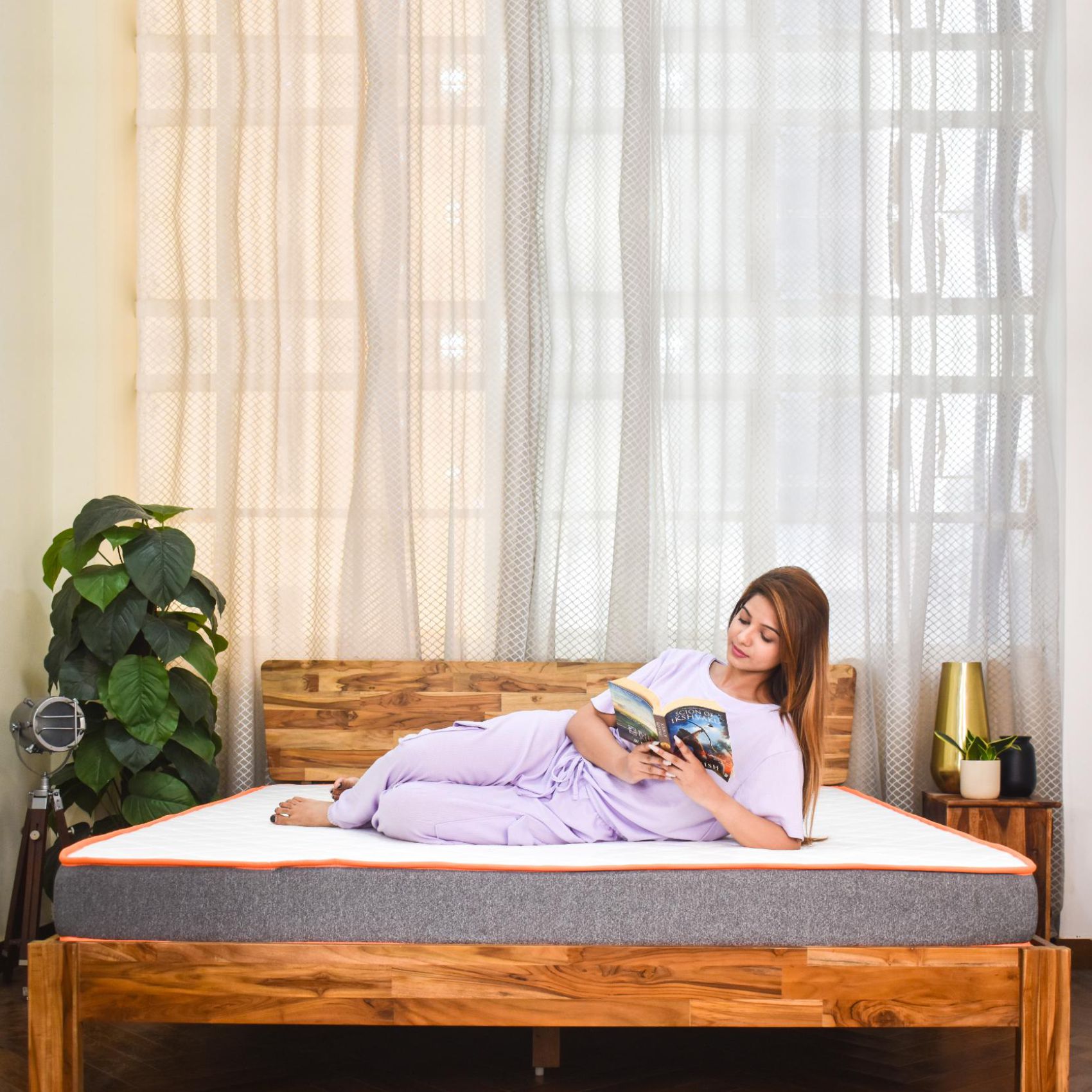 7-Zone Dual-Hard and Soft King Size Mattress (75 x 72 in, 10 Inches) - Usha Shriram
