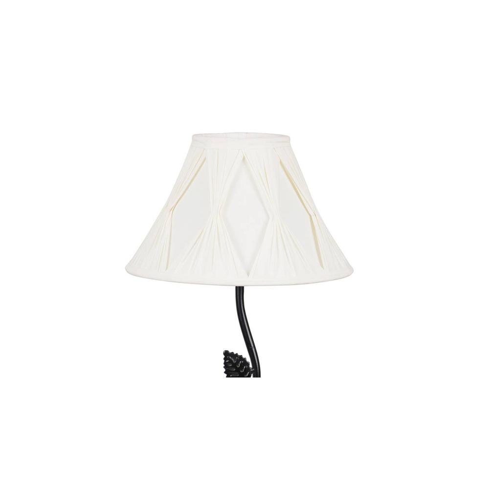 Brooke Black Cotton Shade Floor Lamp