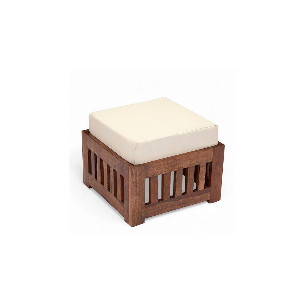 Palladio Sheesham Wood Accent Coffee Table Set With 4 Stools In Natural Teak Finish