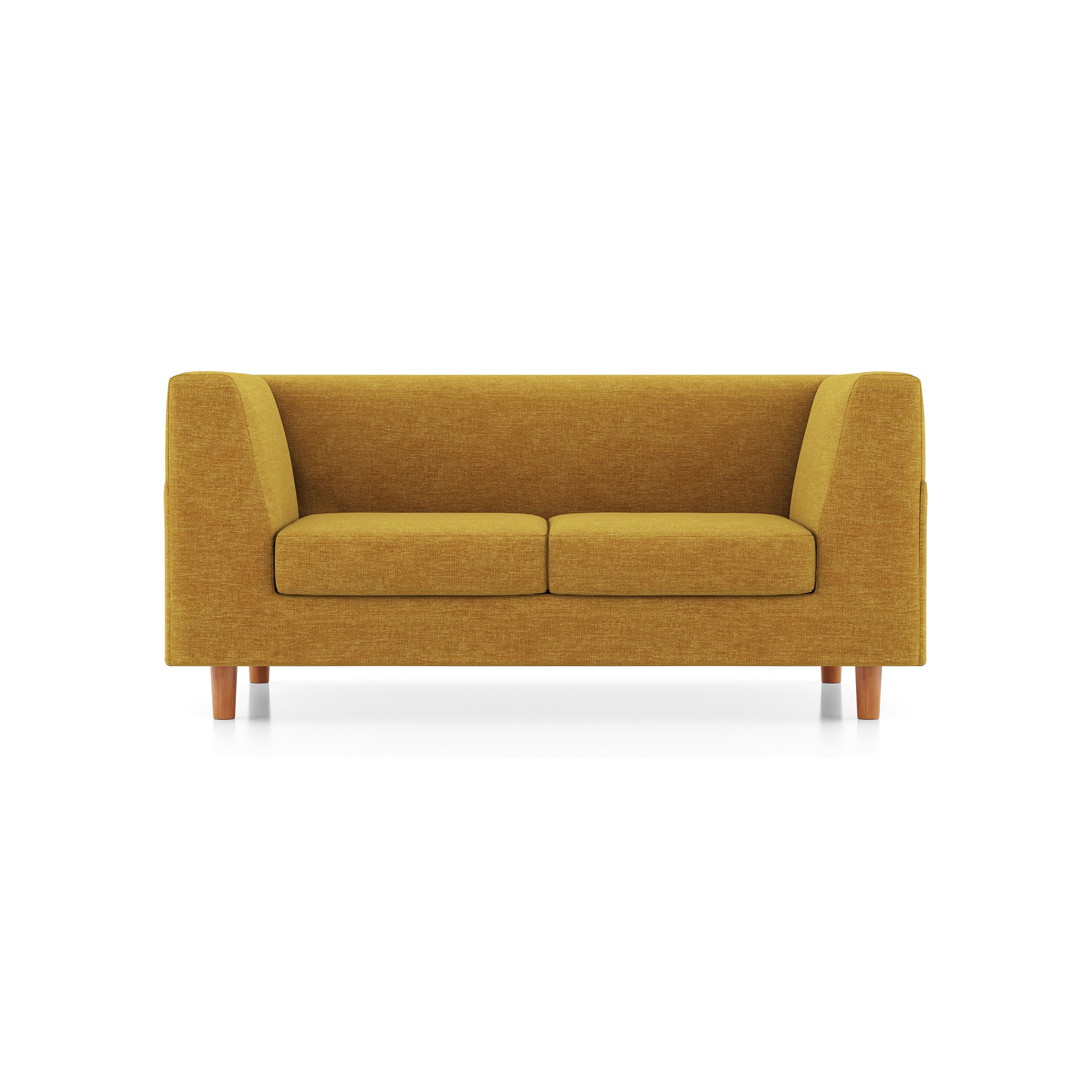 Rubik Essential 2 Seater Fabric Sofa In Ochre - Urban Ladder