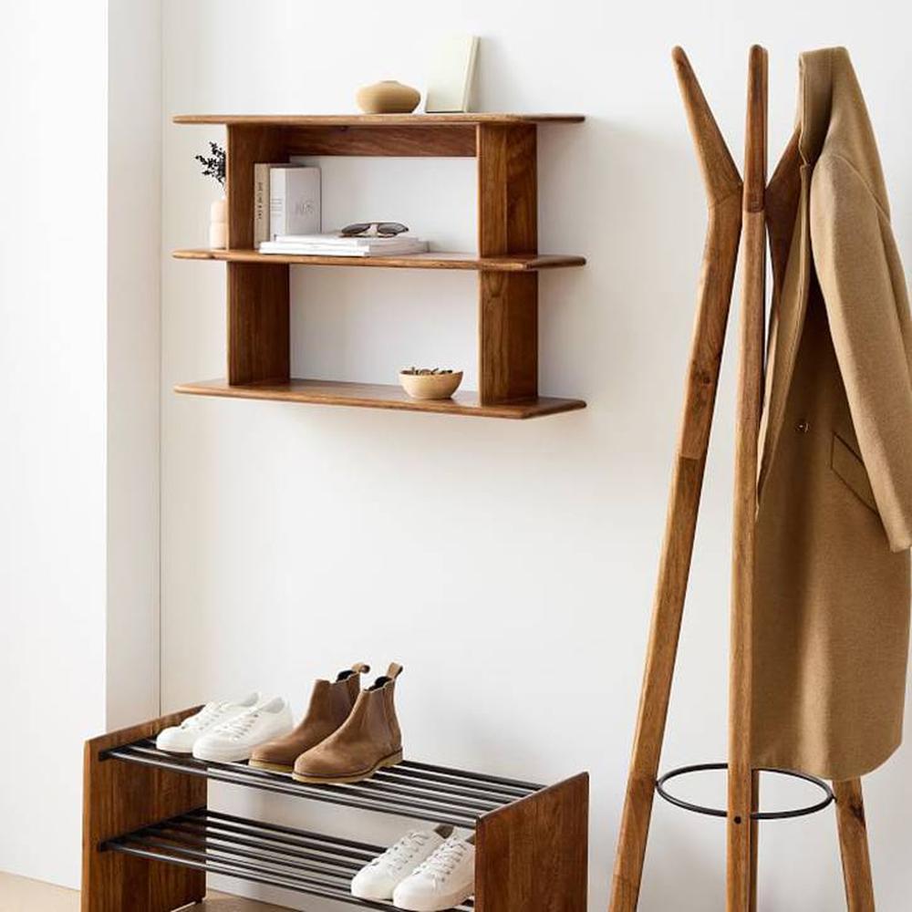 WOODENMOOD Rectangular Wall Rack