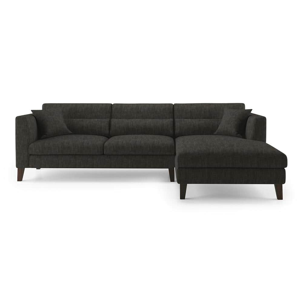 Lewis Sectional Sofa (Colour : Graphite Grey, Cushion : Soft, Seater : Right Aligned 3 Seater + Right Aligned Chaise)