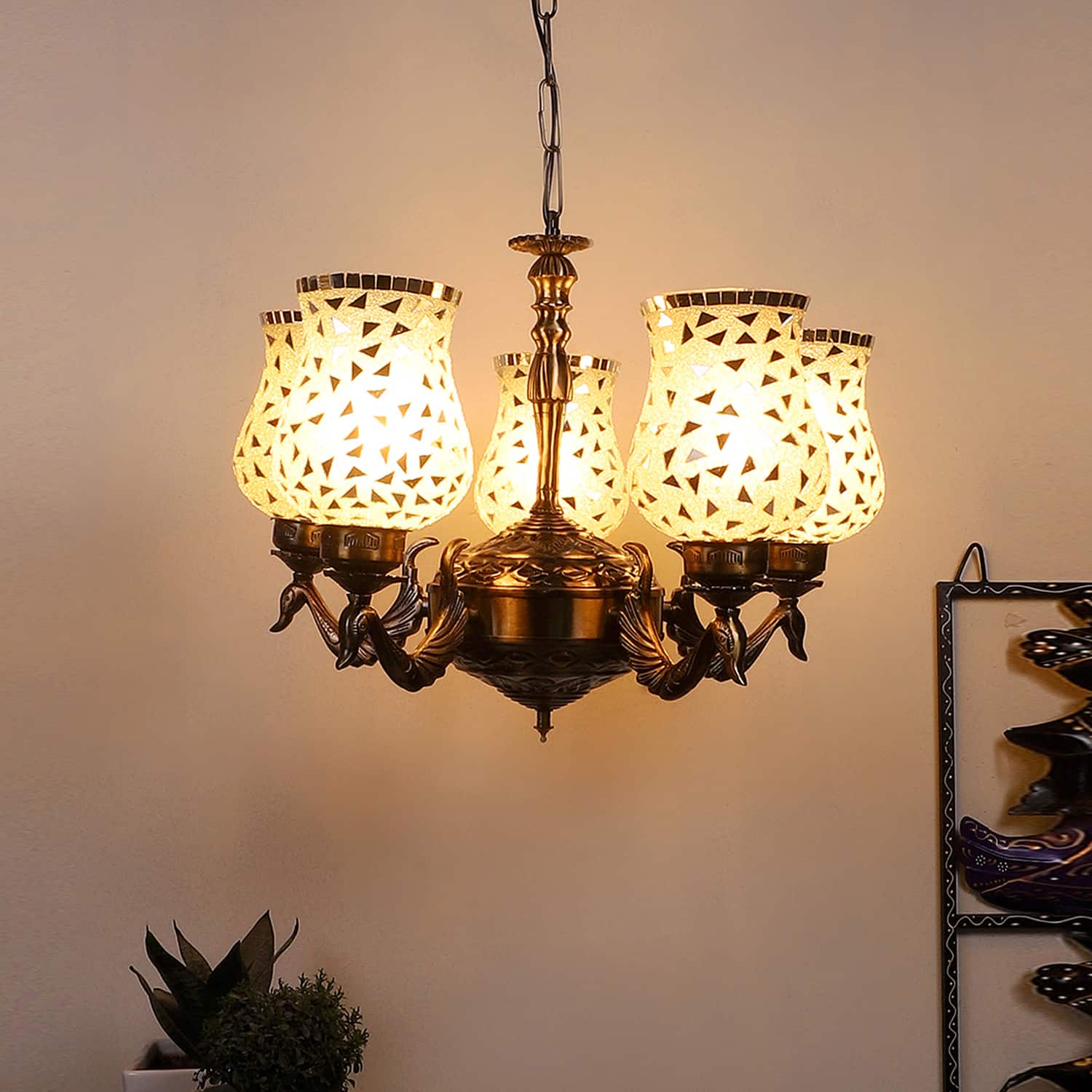 Devansh Solid Wood Electric Wall Light in Multi Colour with Multi Shade Count of 1 Light