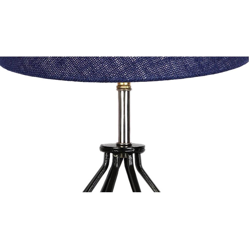 Madeleine Blue Jute Table lamp with Wood & Iron Base