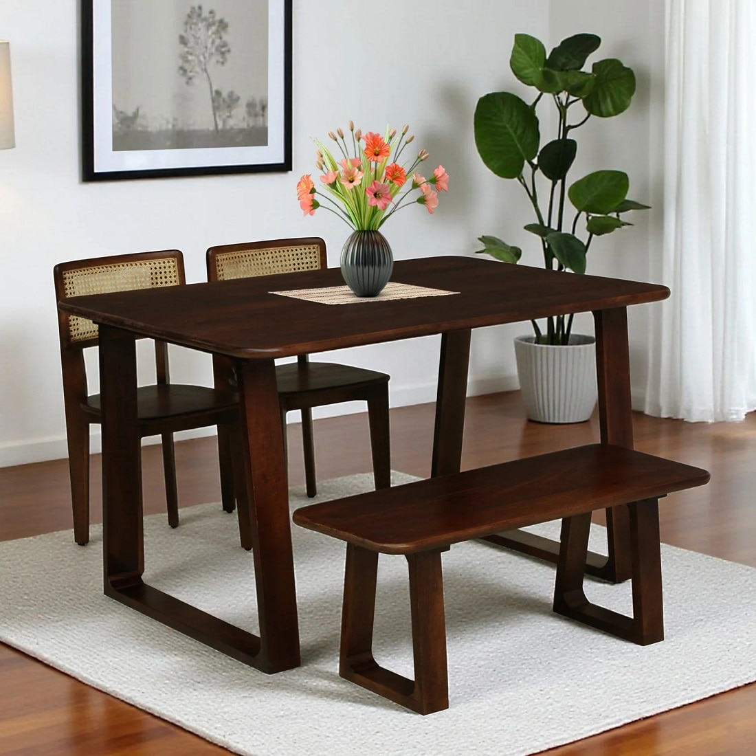 Lioren Solid Wood Coffee Table In Rustic Teak Finish