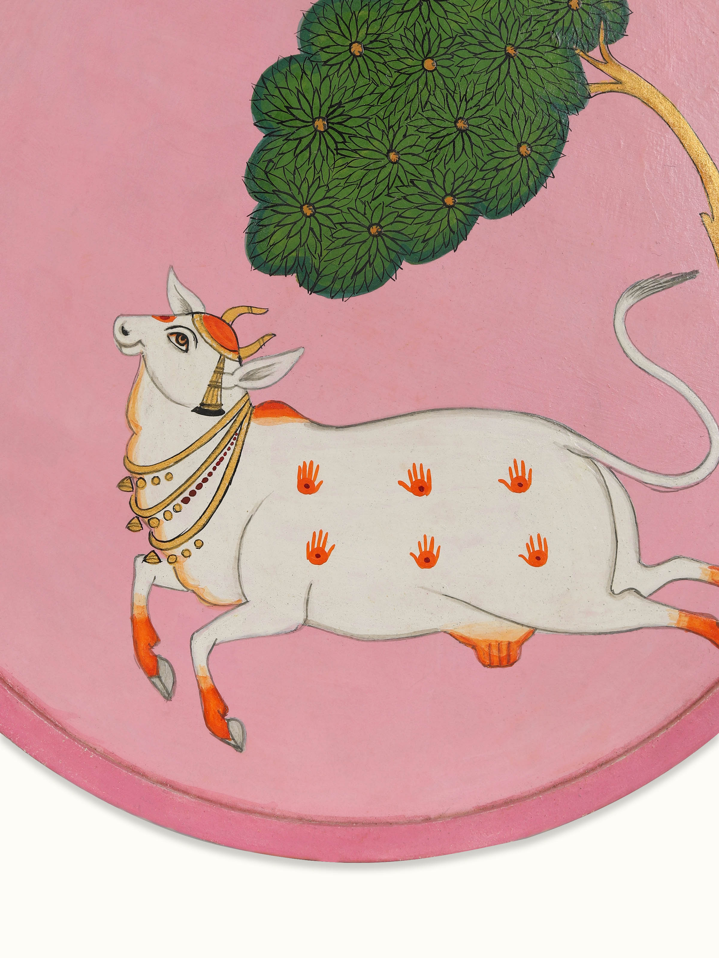 Cow and Tree Pichwai Painting Wall Plate