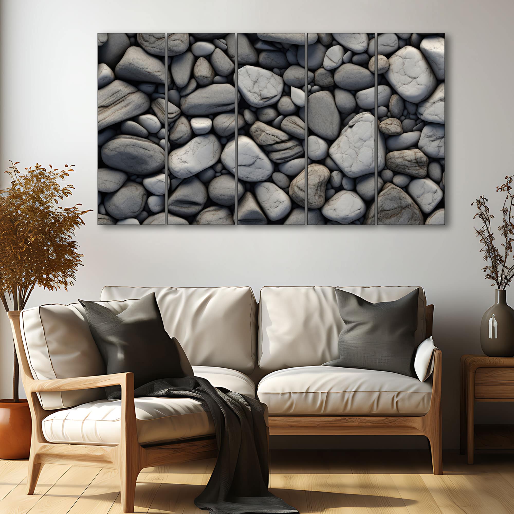 The Castle Decor Abstract Art Wall Painting Wooden Framed Digital Painting 27x48 Inch (Style 23) - The Castle Decor