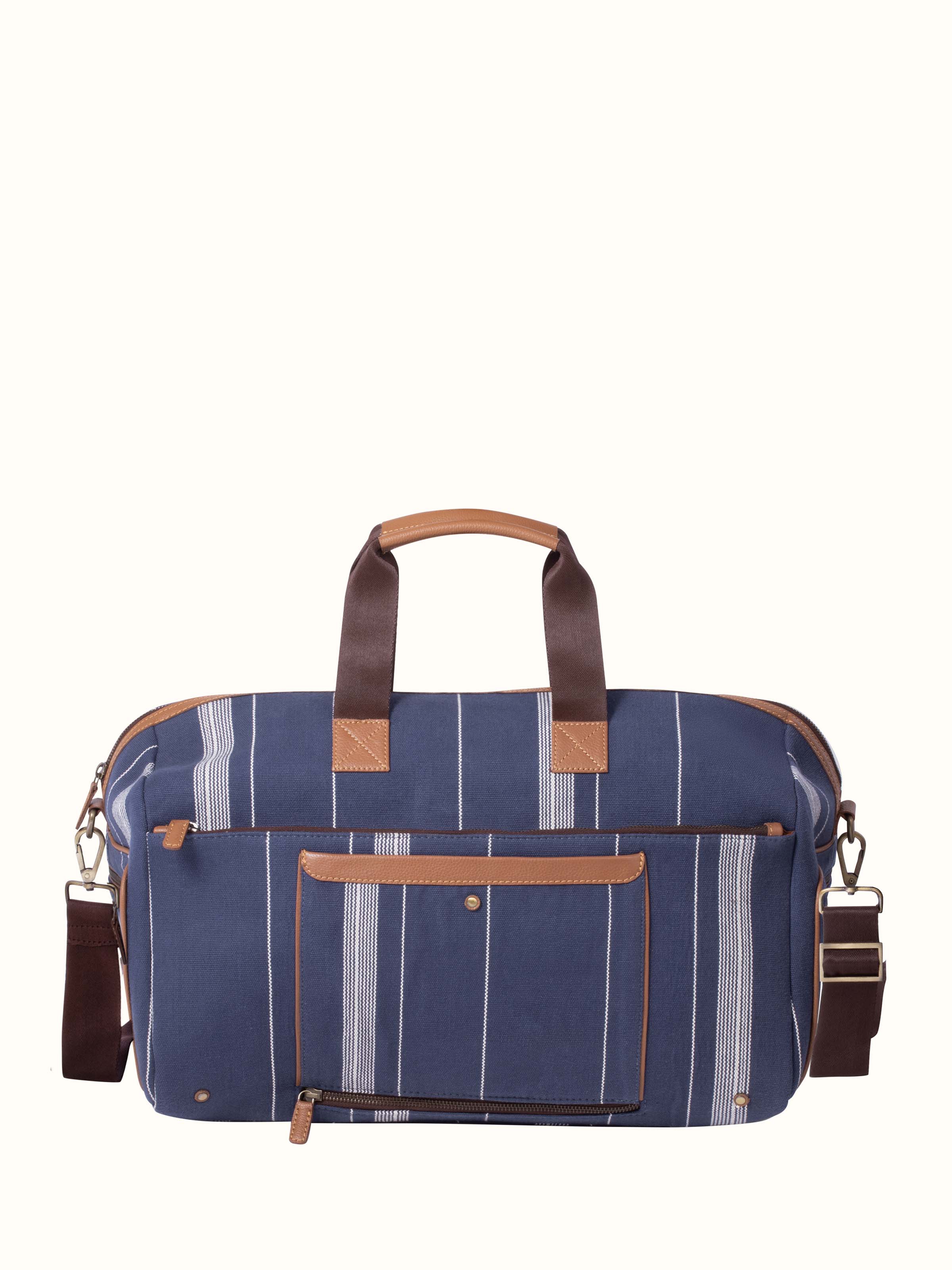 Blue Handloom Cotton Duffle Bag