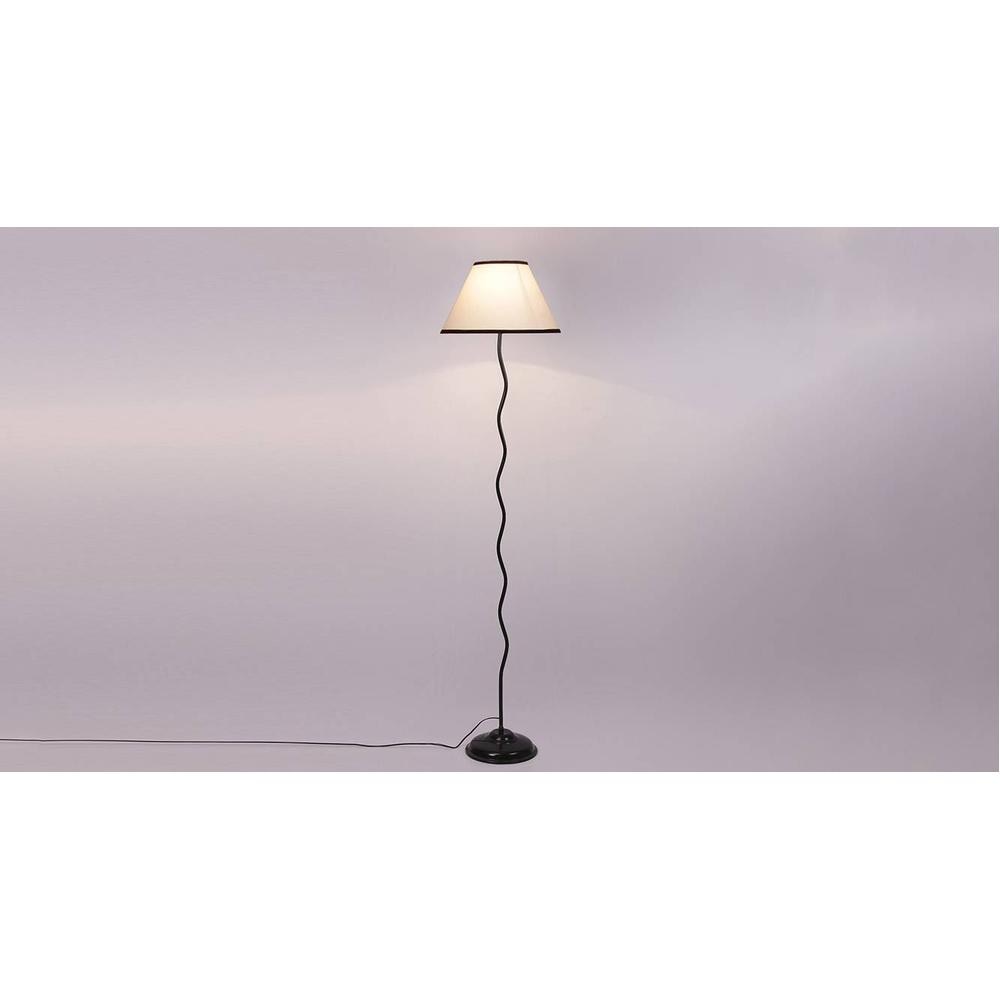 January Zig Zag Iron Floor lamp with Cotton Conical Multicolor shade (Z36)
