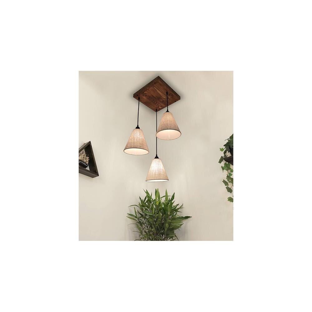Terzo Brown Solid Wood Cluster Hanging Light