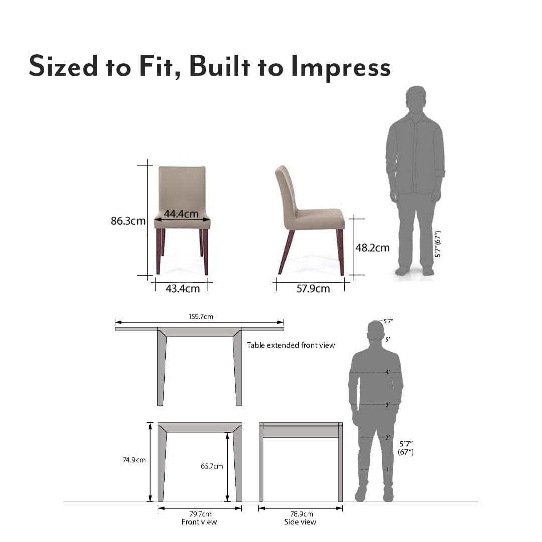 Murphy 4-To-6 Extendable - Persica 6 Seater Dining Table Set (Colour- Beige, Finish- Dark Walnut)
