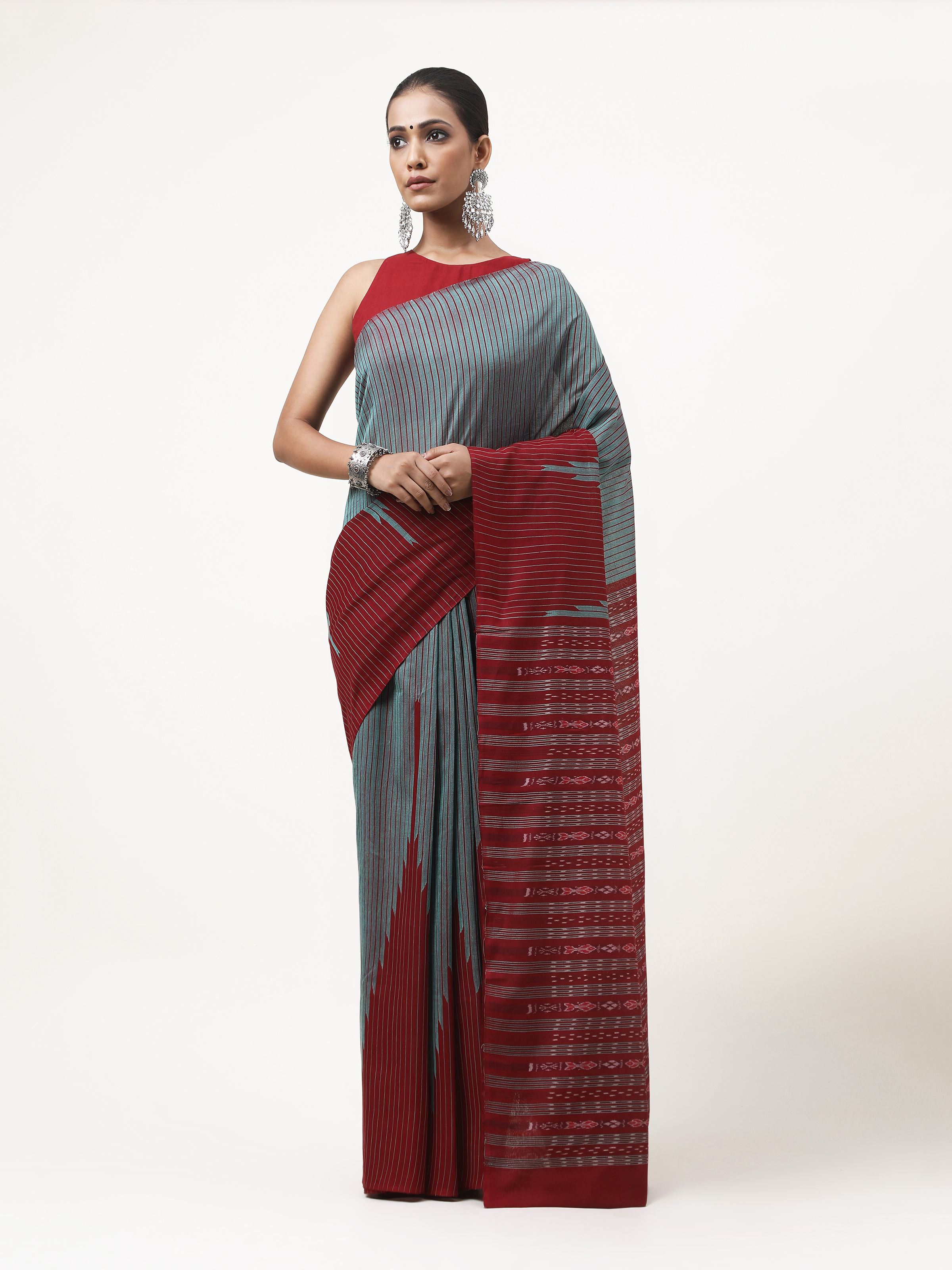 Green Cotton Bandha Odisha Ikat Saree