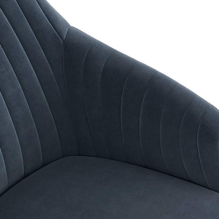 Rochelle Lounge Chair in Marengo Grey Velvet Colour
