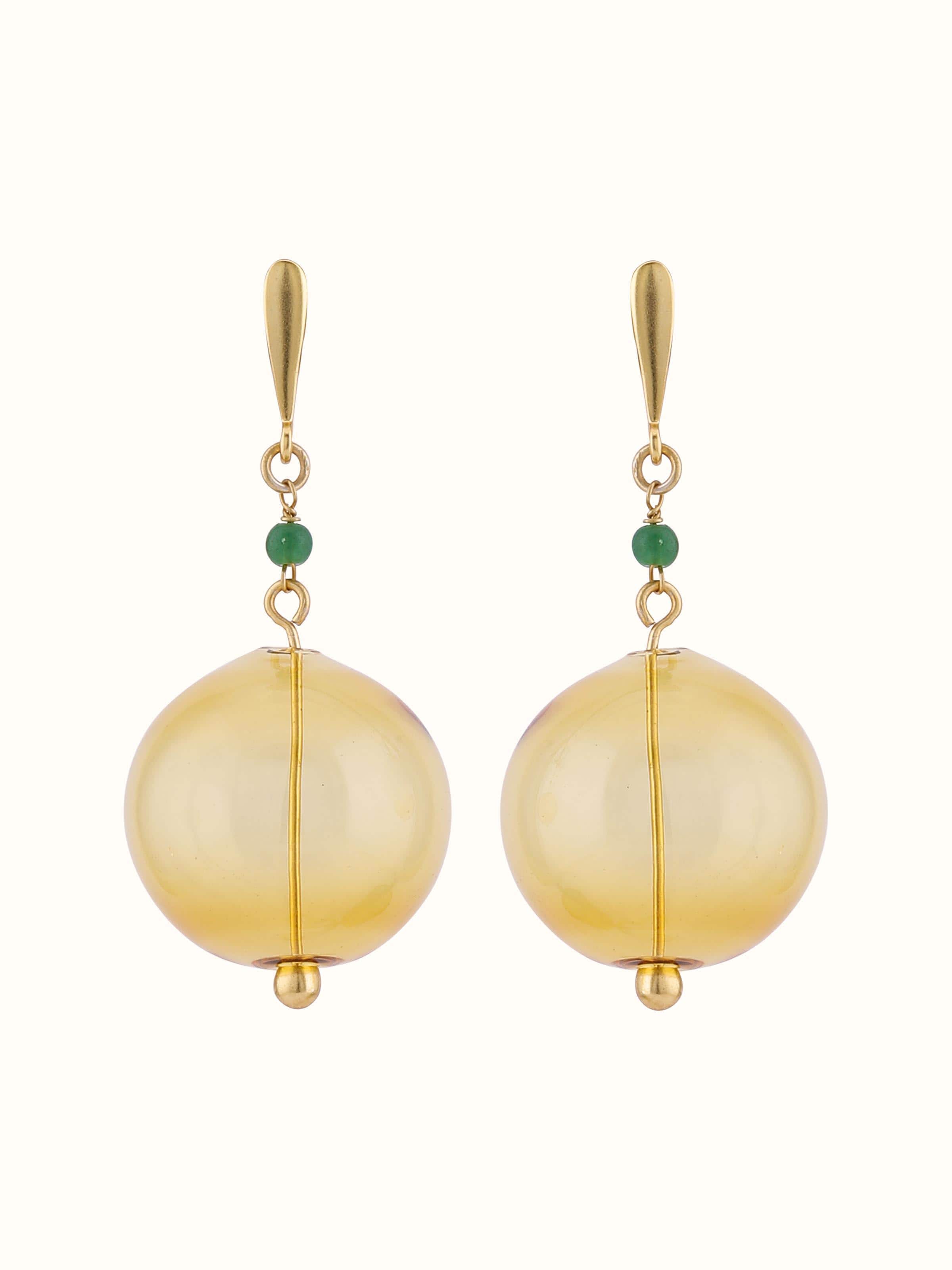 Silver Flame Glass Drop Earrings