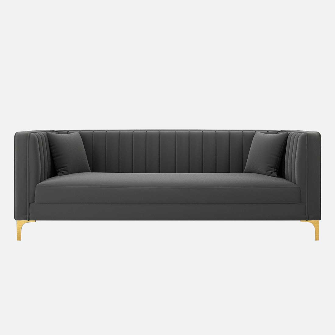Tuxedo Fabric Sofa (Dark Grey)