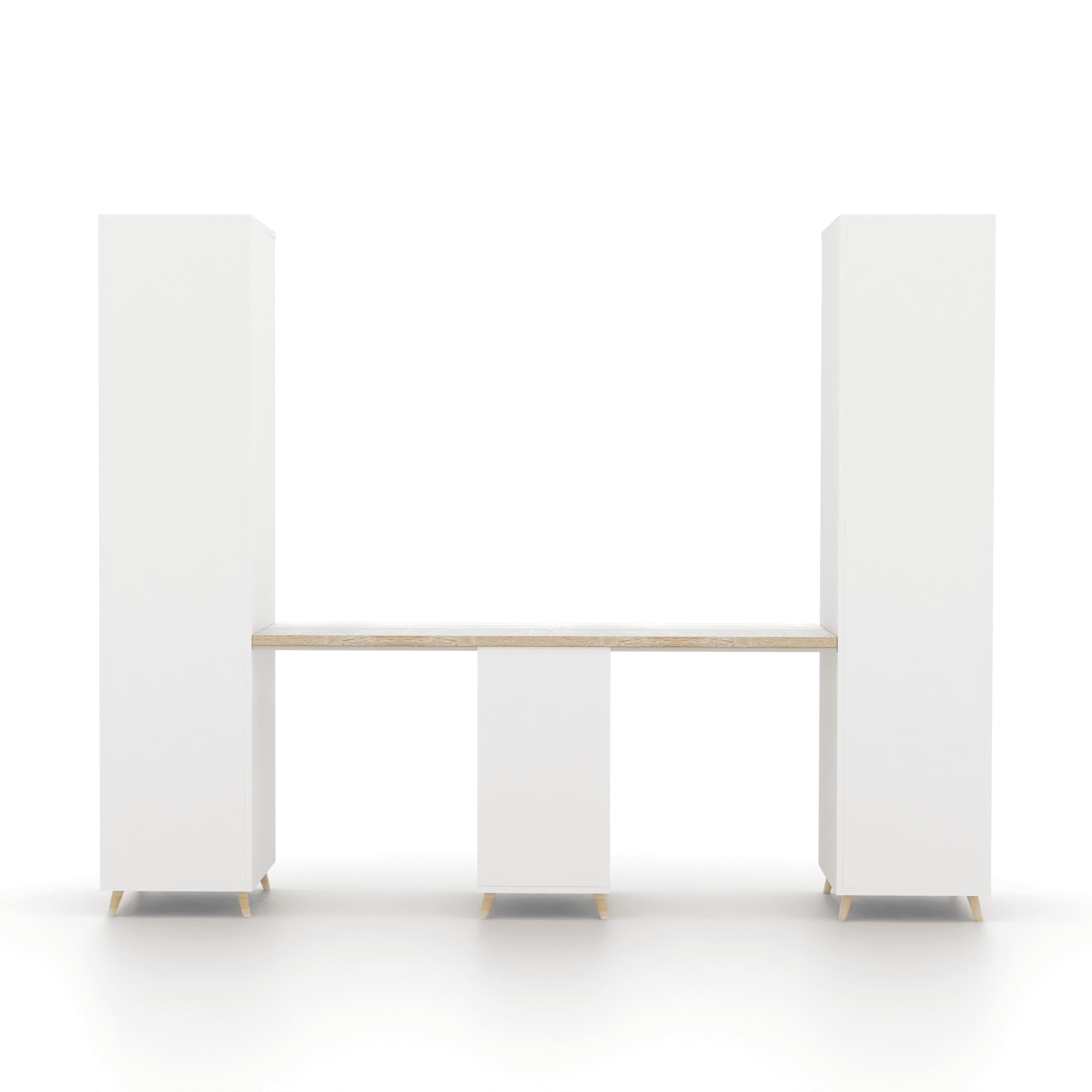 Dynamo 2 Seater Study Table  White In White Colour