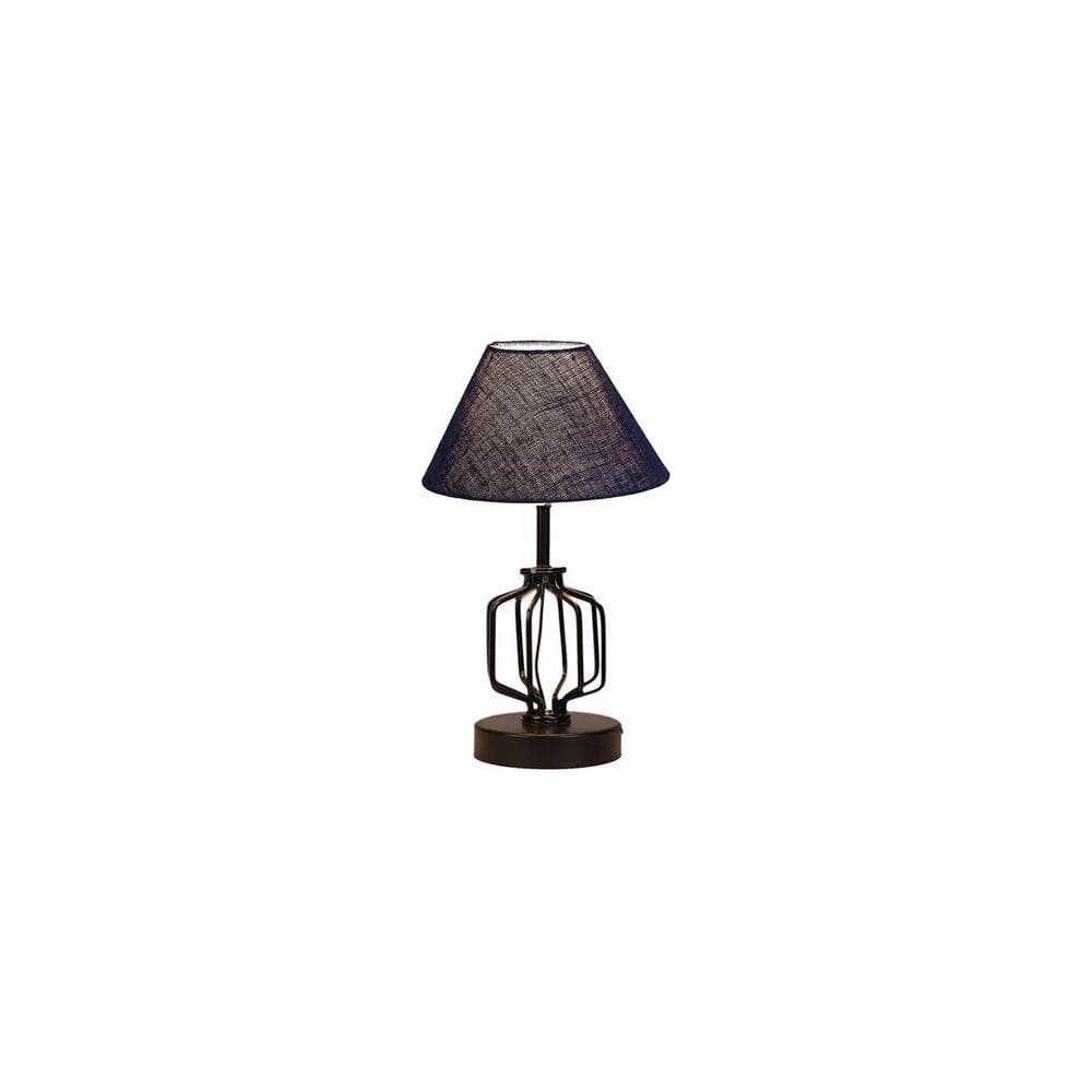 Gwendolyn Blue Jute Table lamp with Iron Base