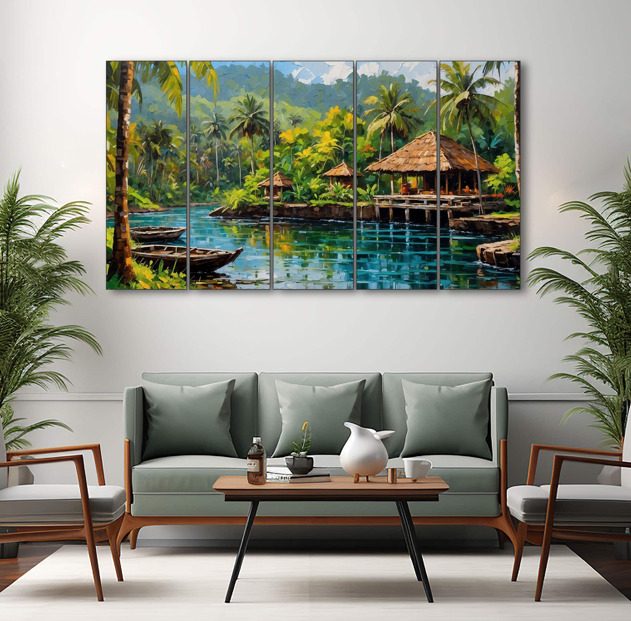 The Castle Decor Nature Art Wall Painting Wooden Framed 27x48 Inch (Style 19) - The Castle Decor