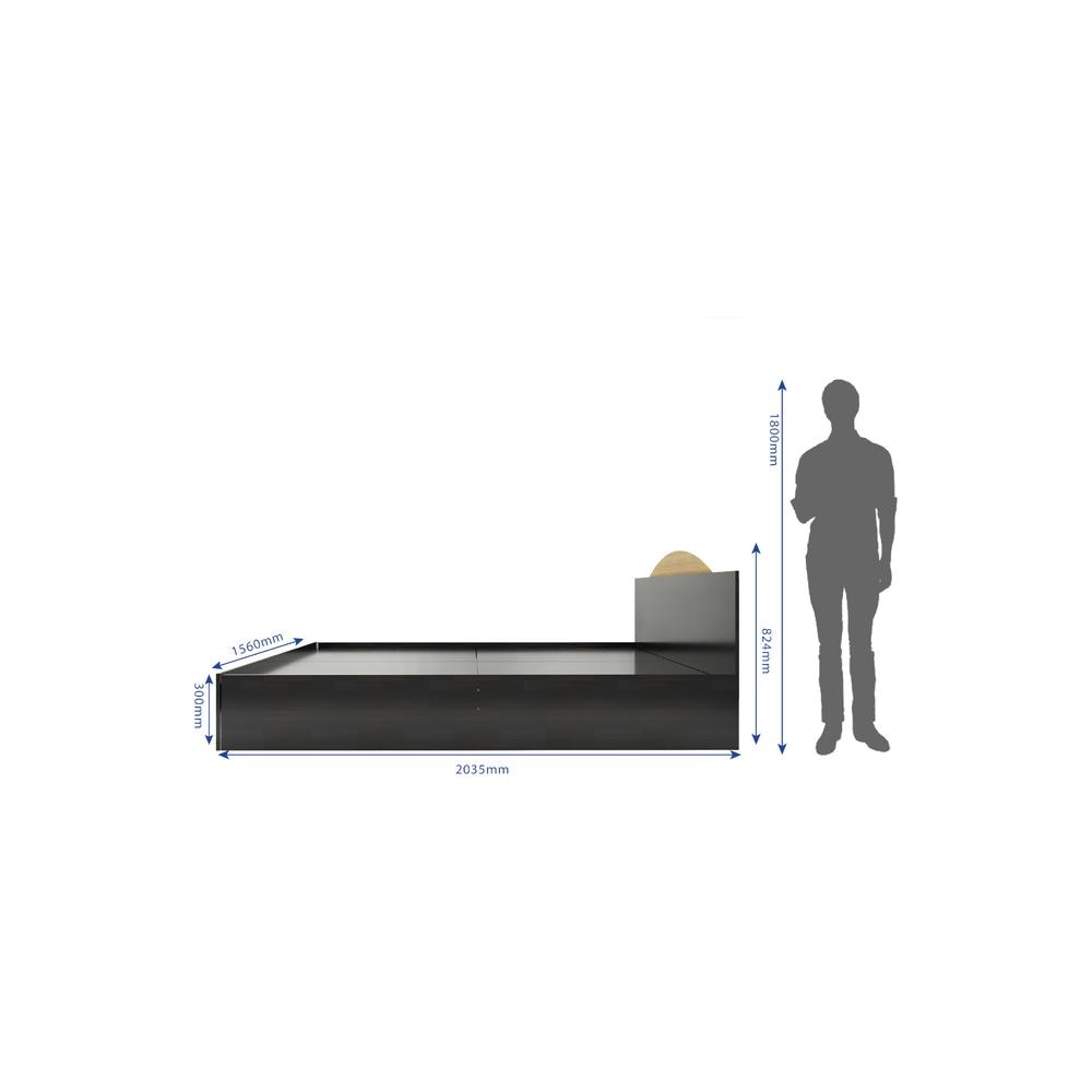 Arisa Queen Size Bed In Wenge Finish