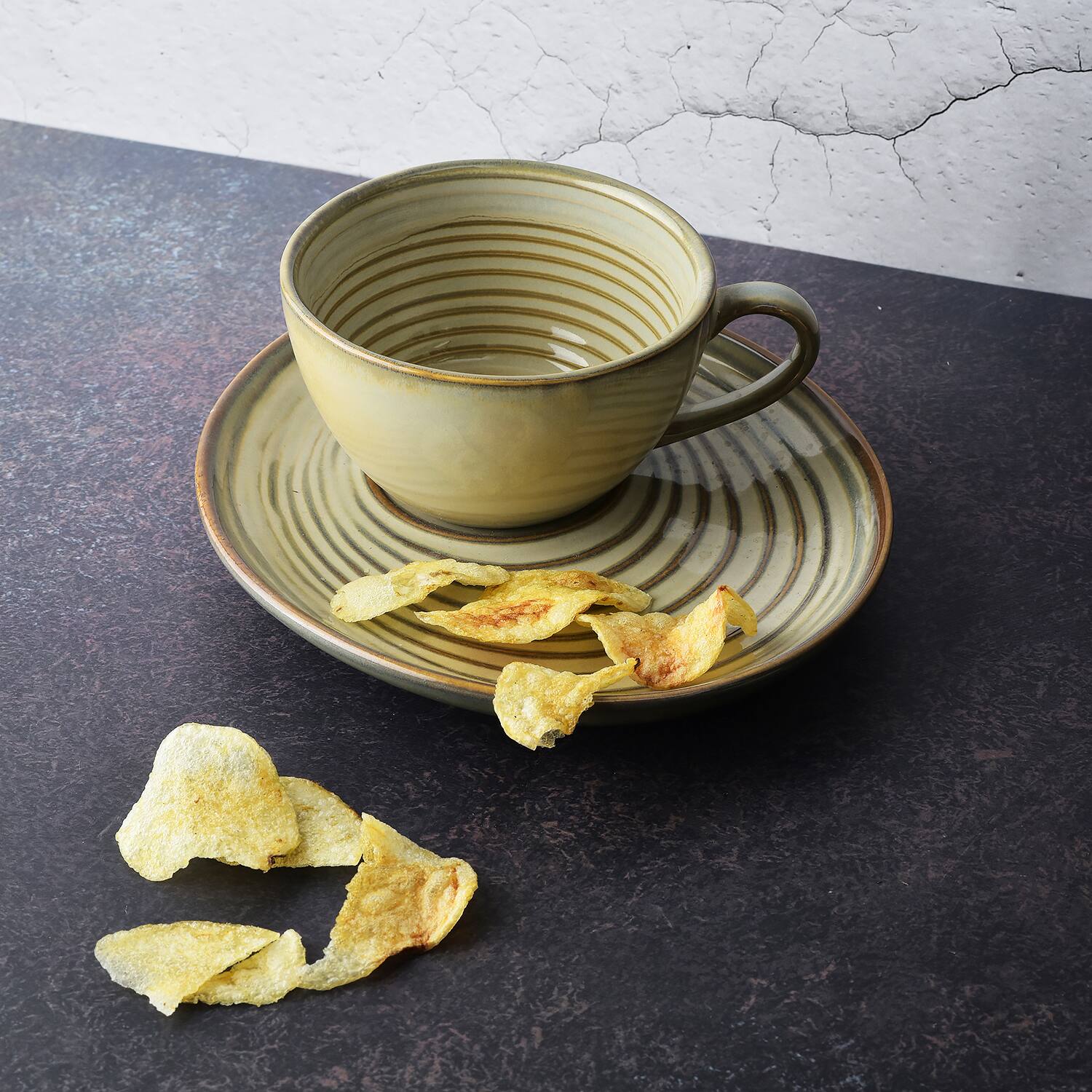 Beige Ripple Modern Snack Serving Set – Set of 2 - Simply Soho