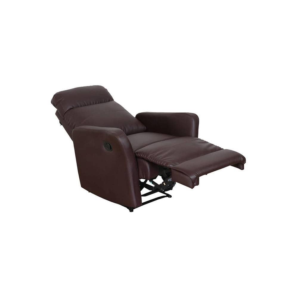 Sleek Leatherette One Seater Manual Recliner in Brown Colour