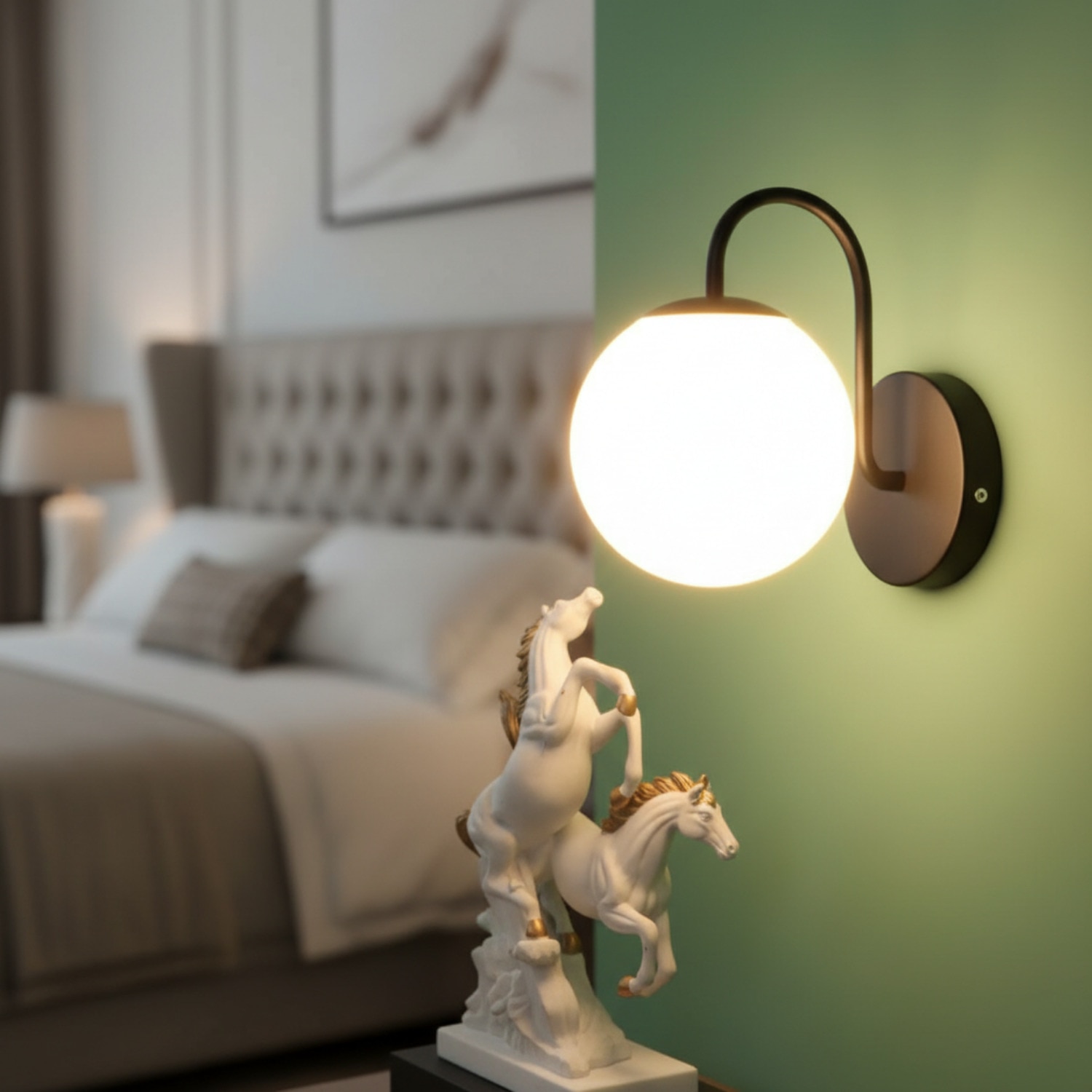 Eliante Modern Wall Lights Mild Steel, Glass & Glass Material Brown, Gold & White Finish