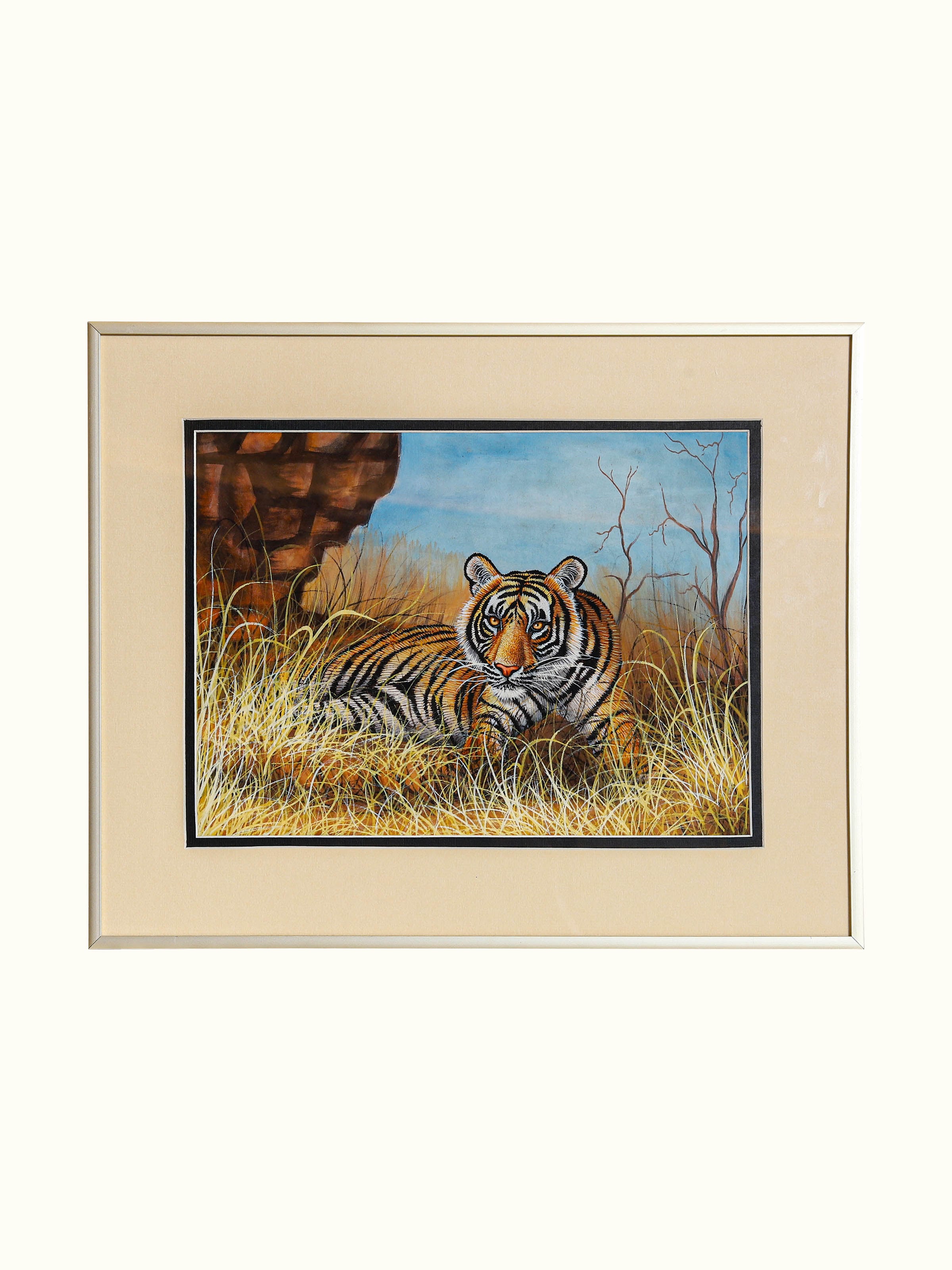 Tiger in Bush Miniature Painting