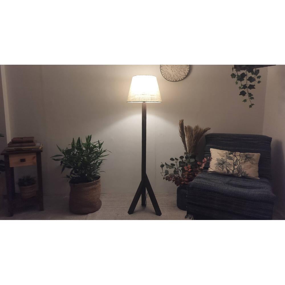 Trinca Beige Jute Floor Lamp with Beige Jute Base